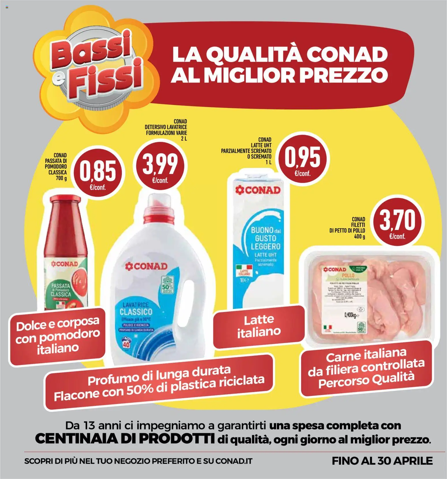 Volantino Conad del 14.01.2026 | Pagina: 19 | Prodotti: Petto di Pollo, Latte, Passata di pomodoro, Profumo