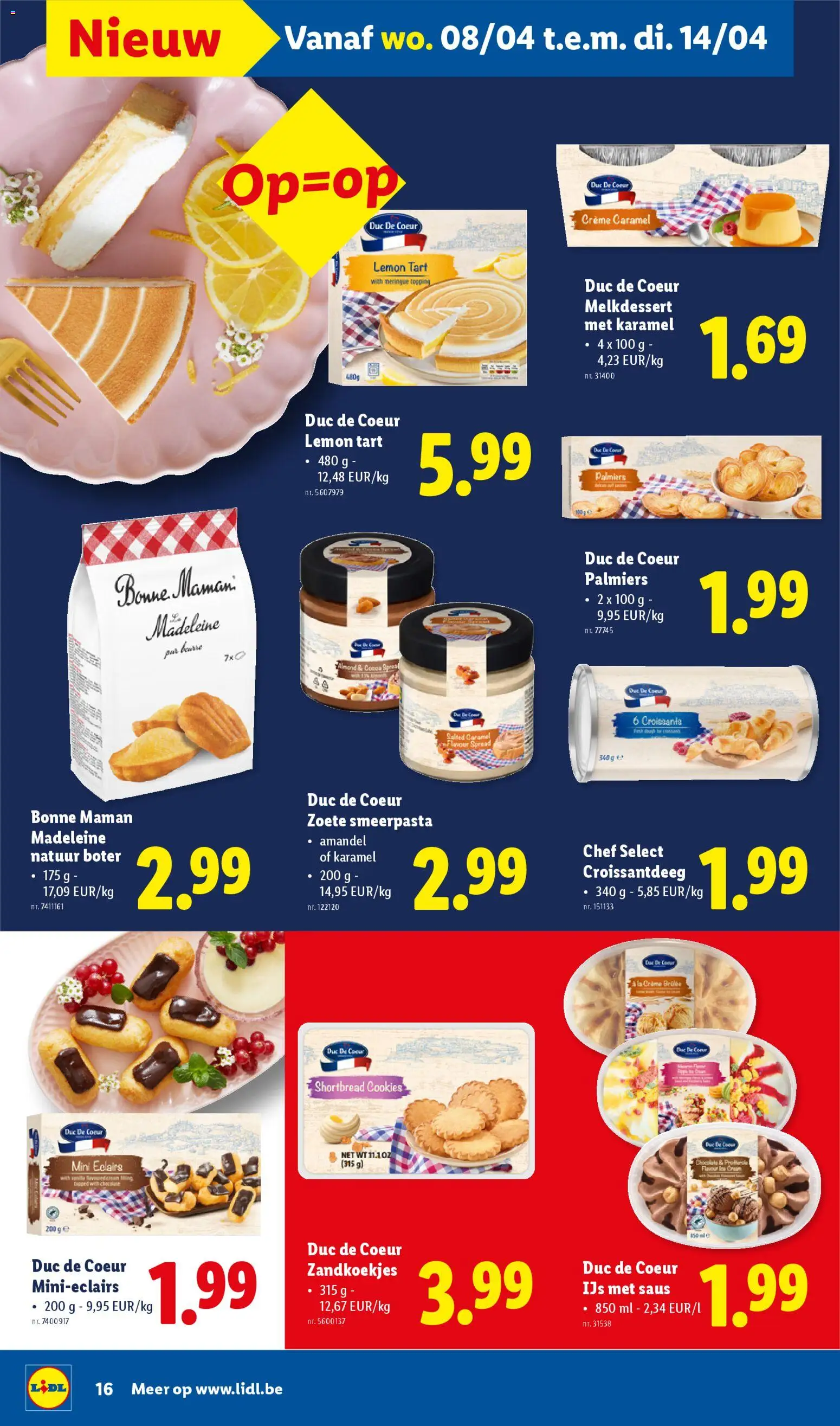 {H1} | Pagina: 16 | Producten: Zandkoekjes, La, Crème, Boter