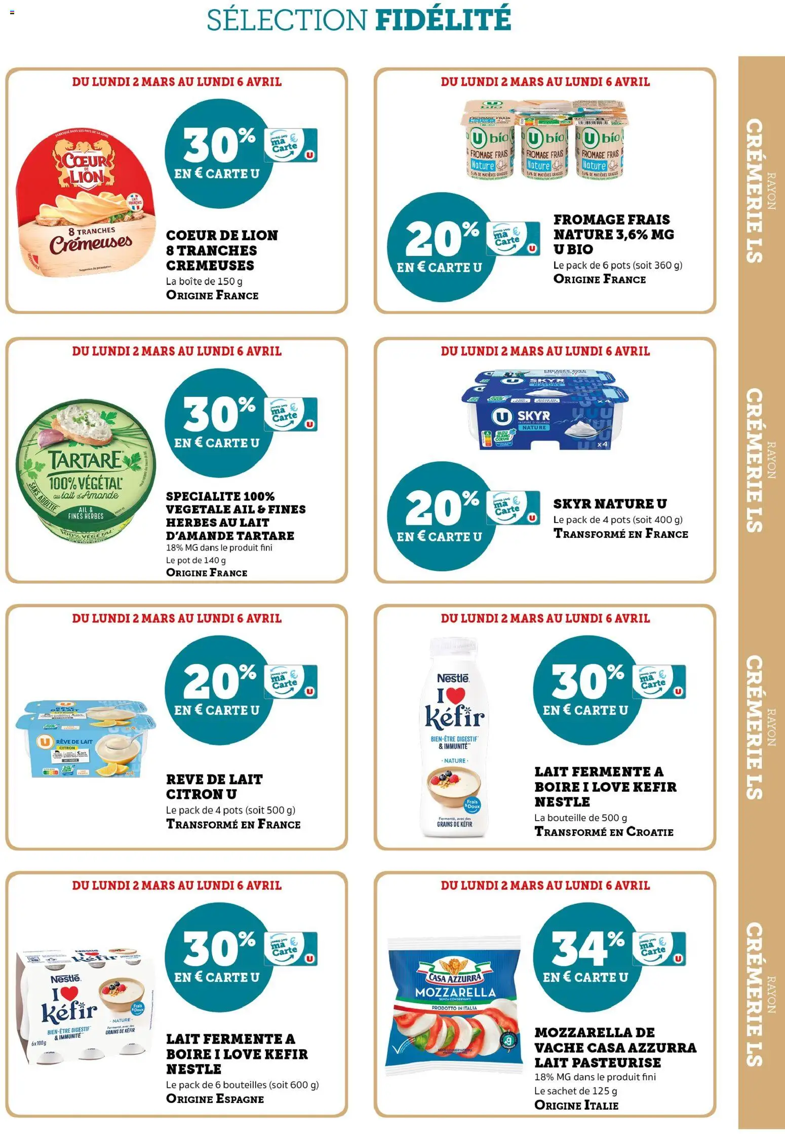 {H1} | Page: 5 | Produits: Amande, Citron, Mozzarella, Lait