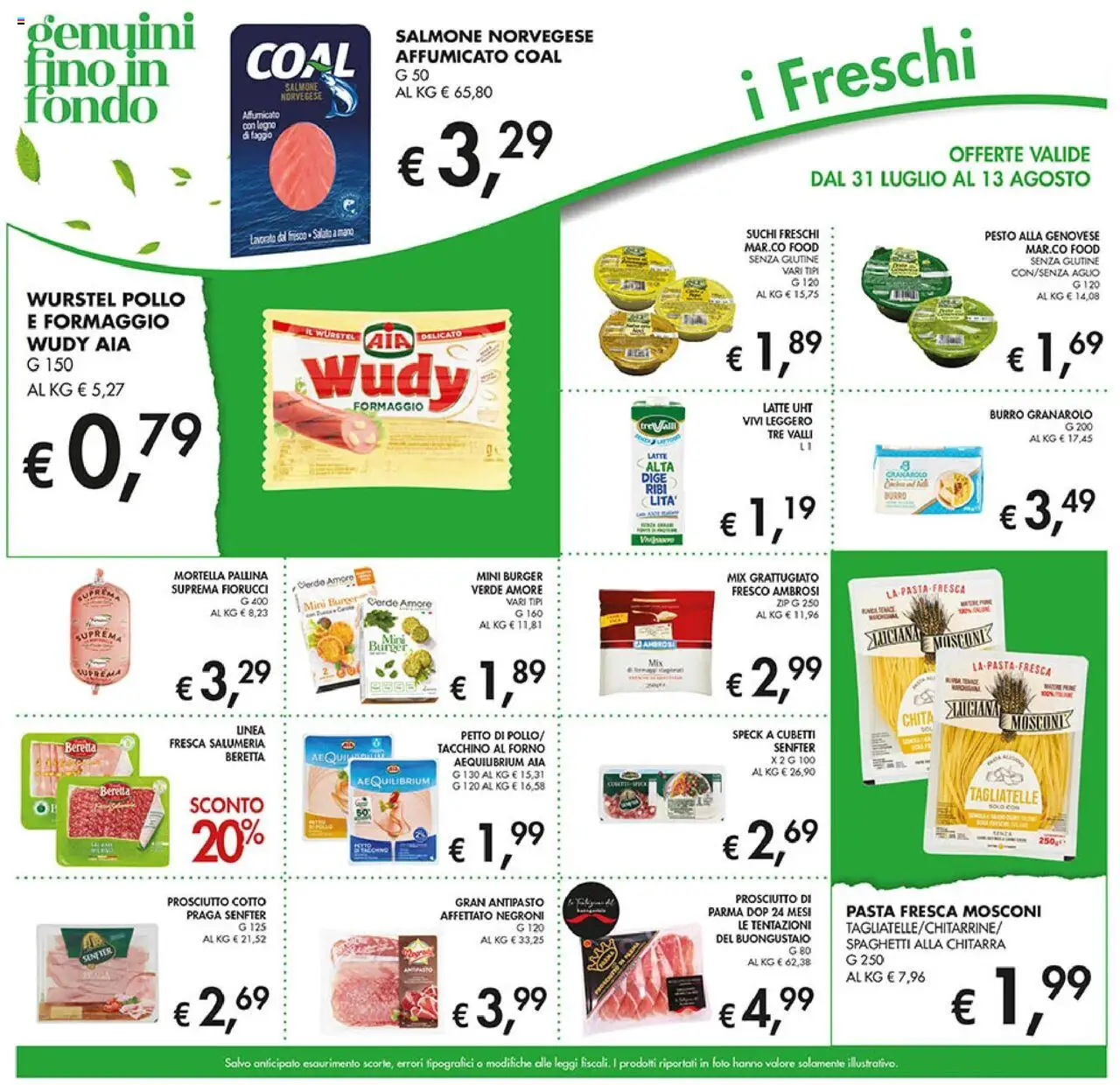 Volantino Coal del 31.07.2025 | Pagina: 15 | Prodotti: Tacchino, Prosciutto, Pasta, Wurstel