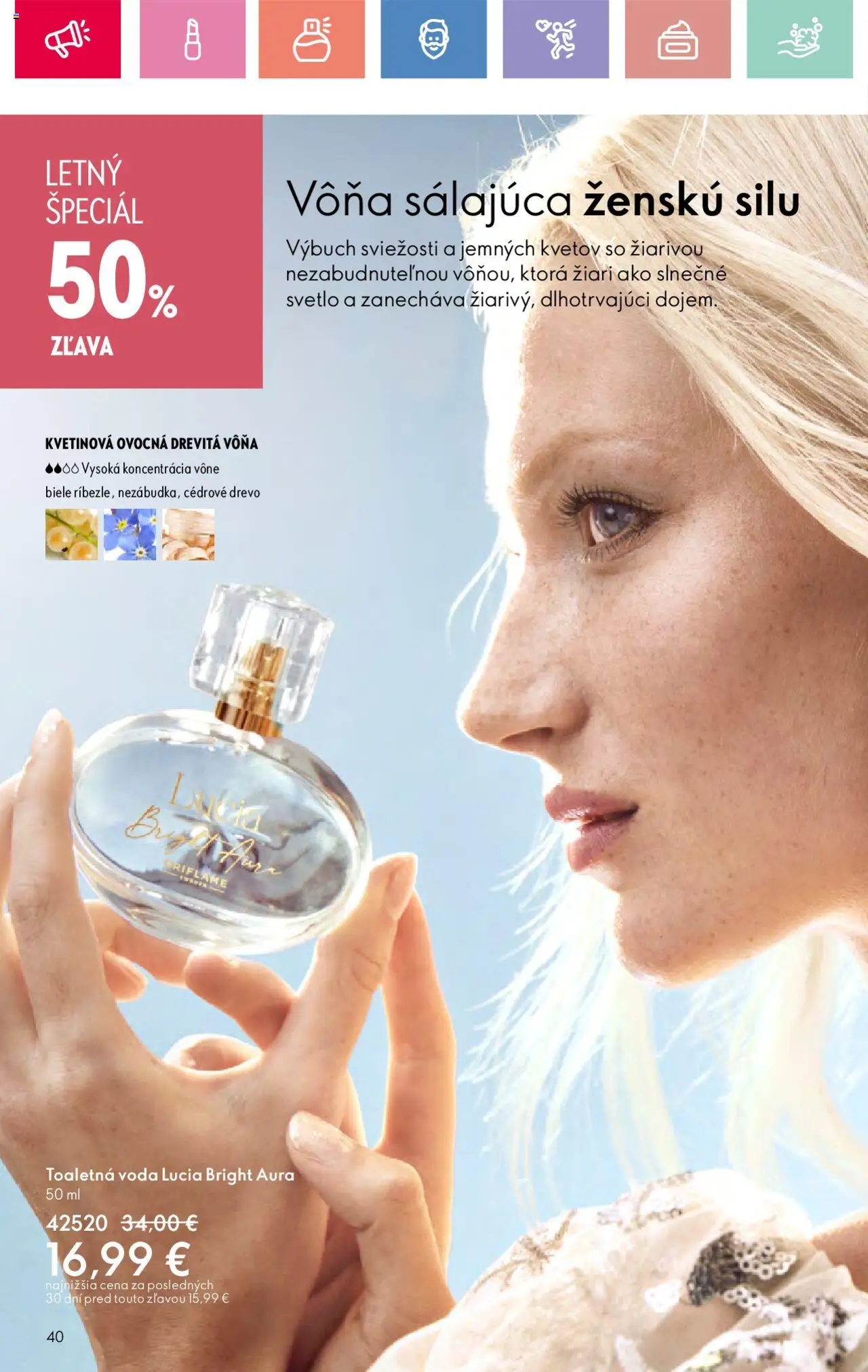 Katalóg Oriflame 9 2025 │ platný od 15.06.2025 | Strana: 40 | Produkty: Svetlo, Toaletná voda, Voda