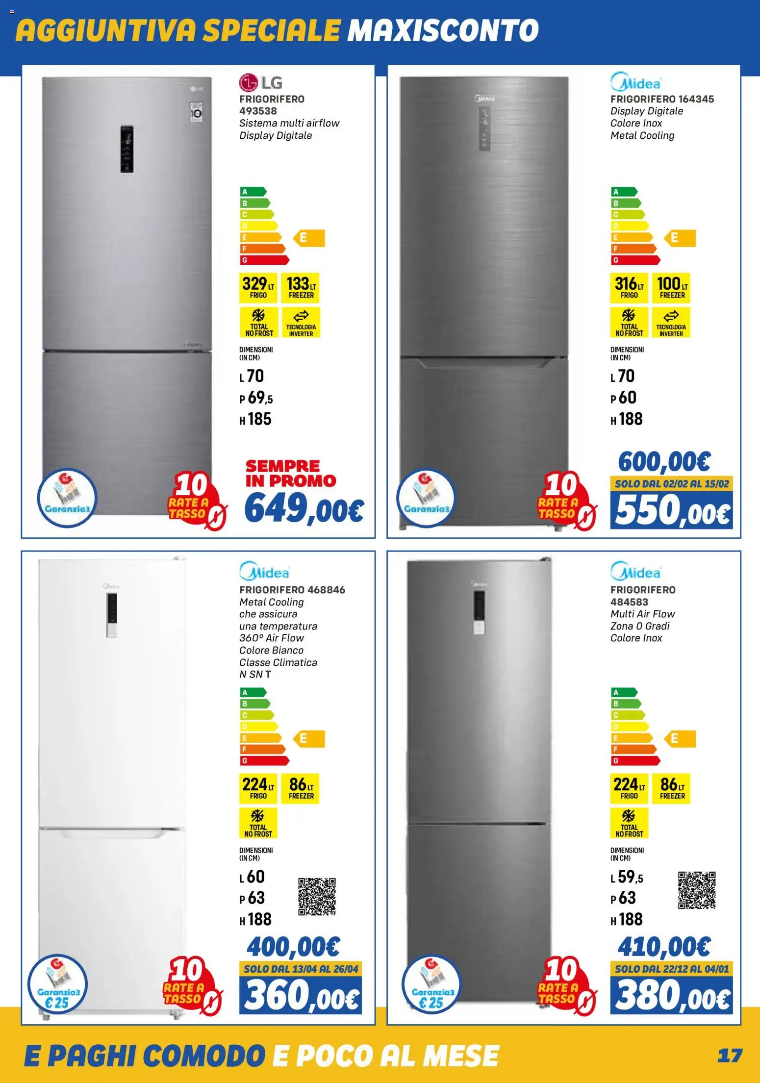 Volantino Orizzonte del 01.11.2025 | Pagina: 17 | Prodotti: Freezer, Frigorifero