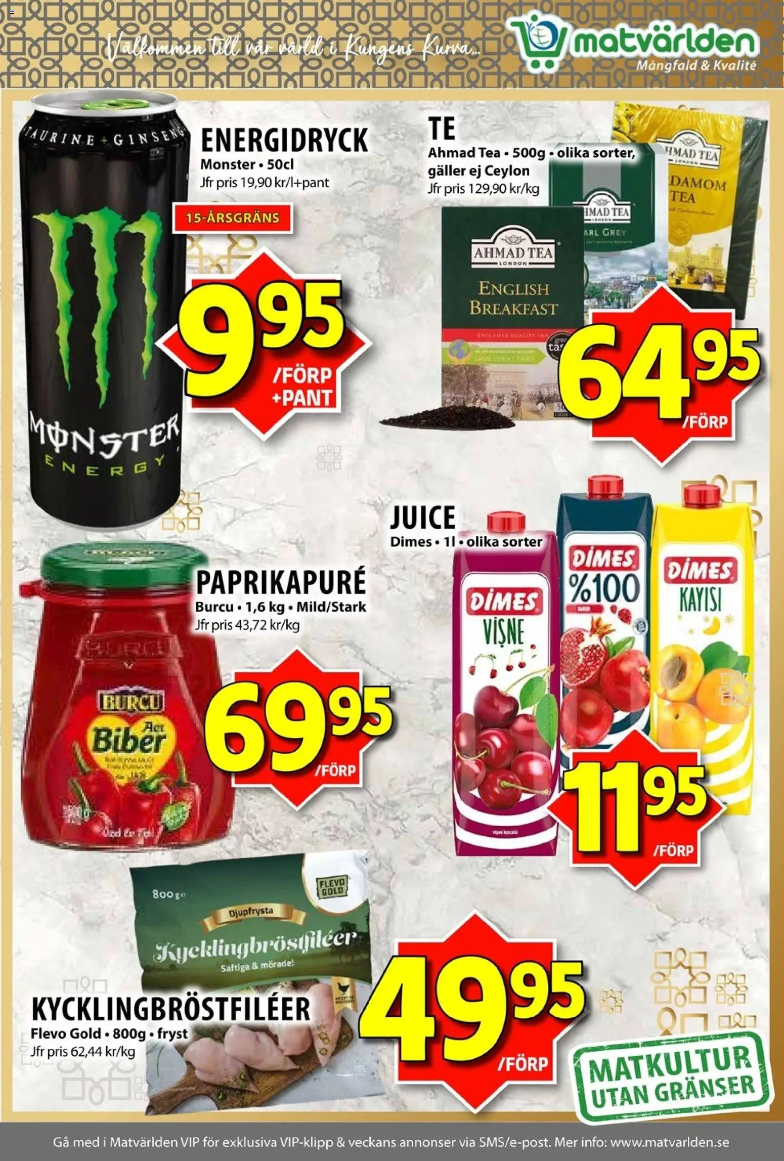 Matvärlden reklamblad aktuell från 12.01.2026 | Sida: 3 | Produkter: Galler, Juice, Energidryck