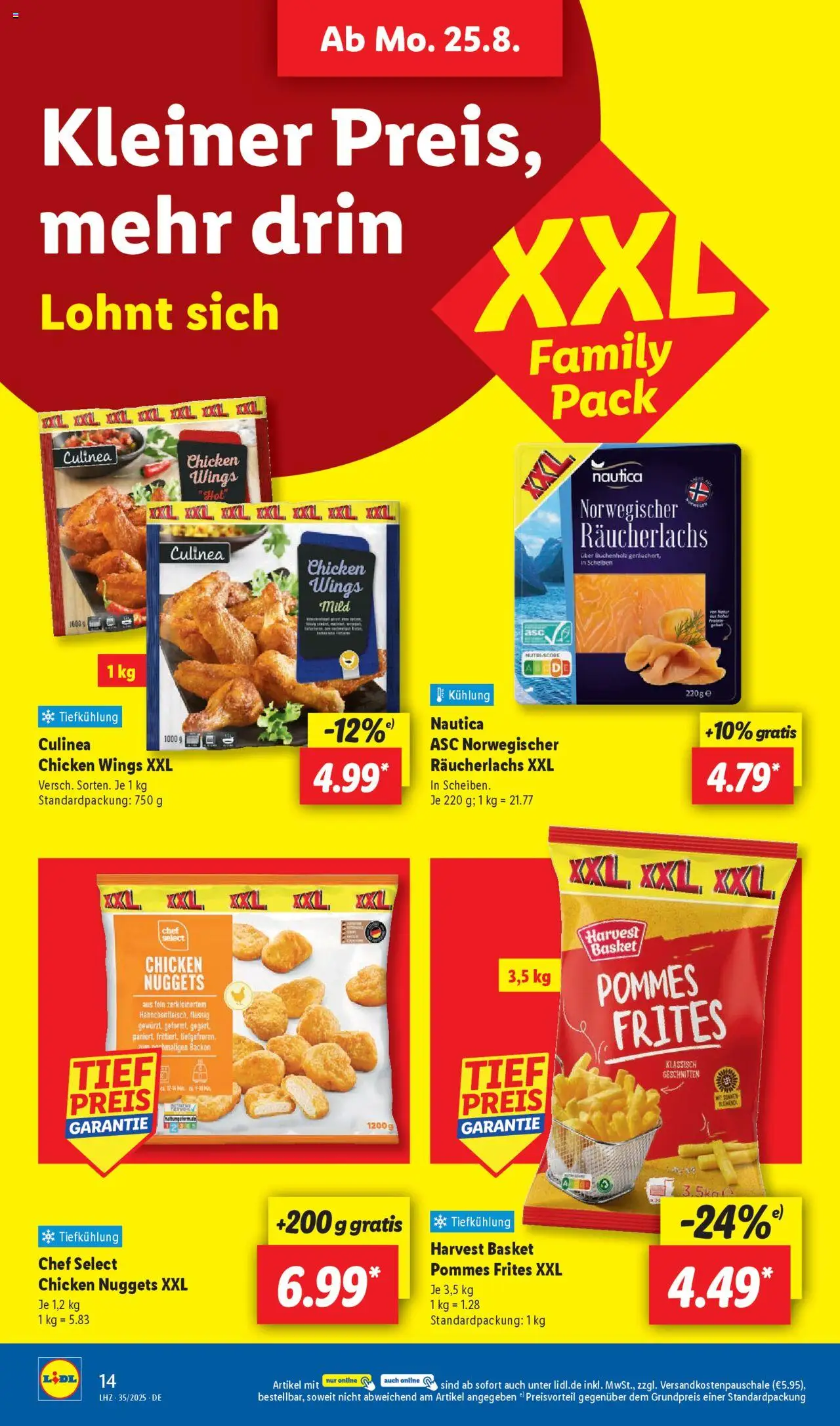 Lidl Prospekt Aarbergen - gültig ab dem 25.08.2025 | Seite: 20 | Produkte: Pommes, Pommes frites, Räucherlachs