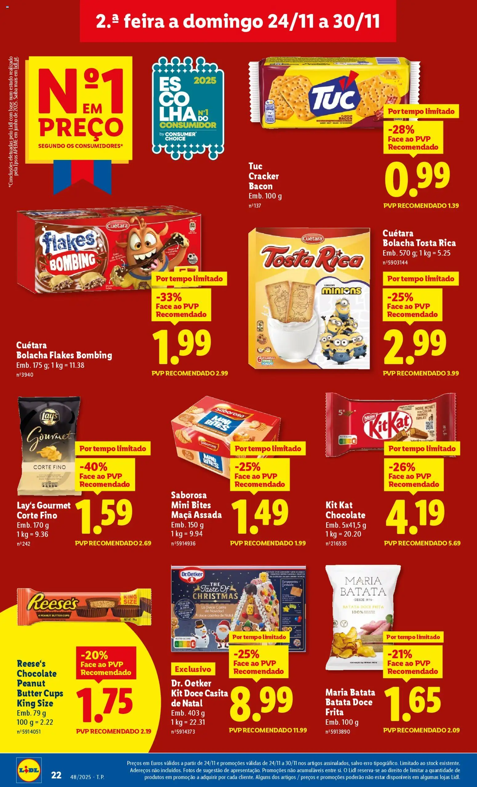 Lidl Black Friday │ válido de 24.11.2025 | Página: 22 | Produtos: Batata, Base, Maça, Chocolate