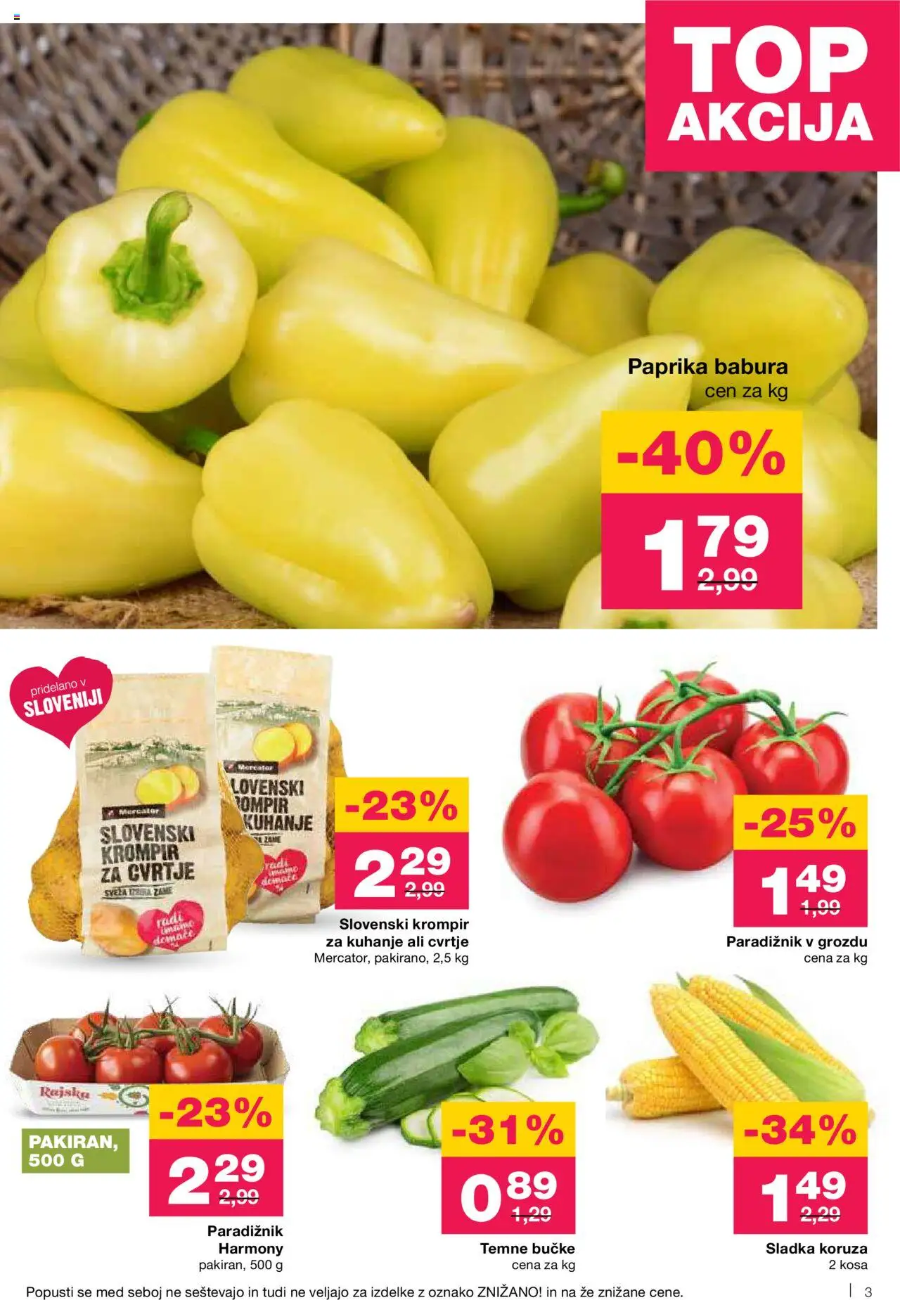 Mercator katalog │ velja od 31.07.2025 | Stran: 3 | Izdelki: Koruza, Paprika, Paradiznik, Krompir