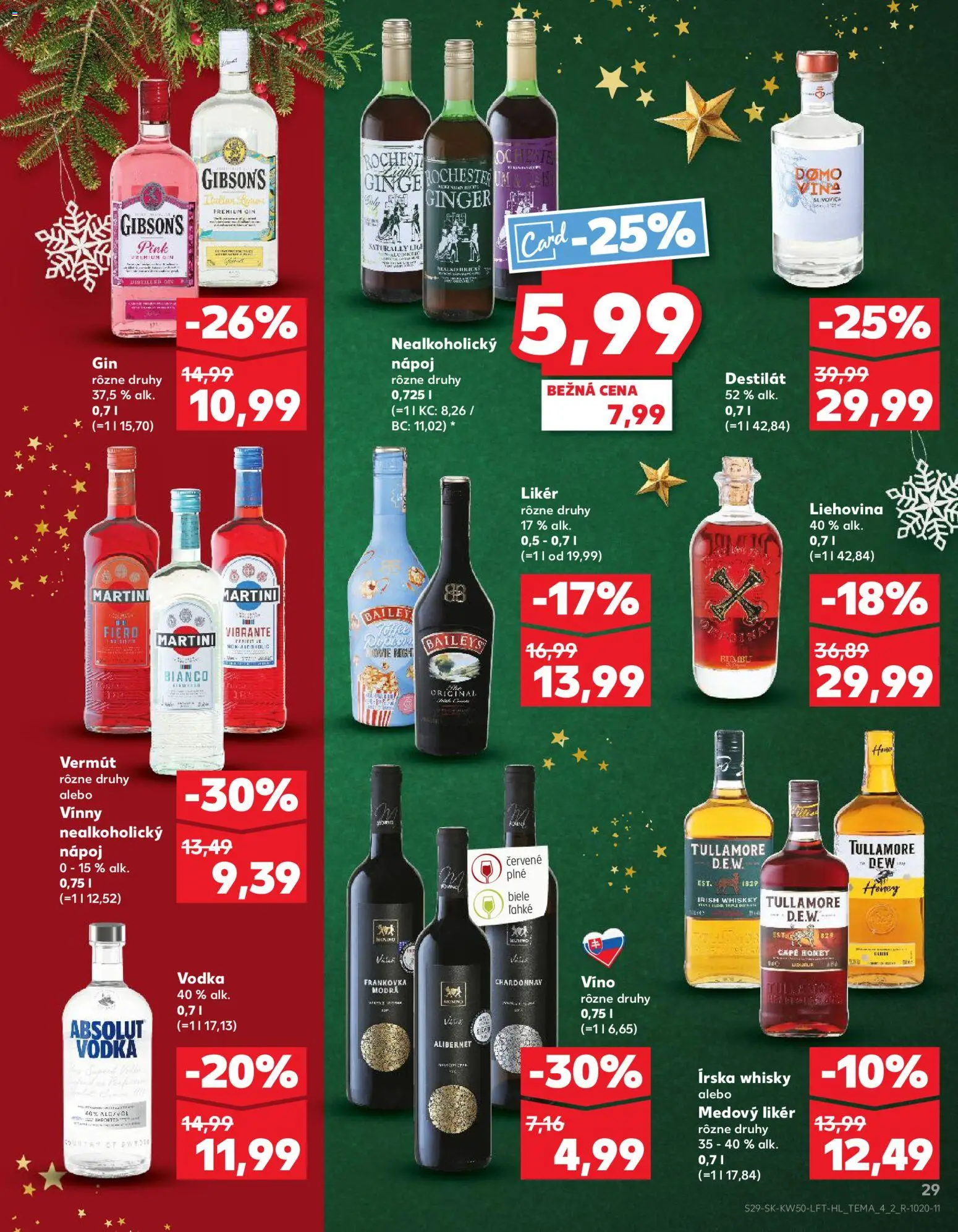 Nové Kaufland akcie – leták je platný od 11.12.2025 | Strana: 29 | Produkty: Víno, Slivovica, Vodka, Destilát