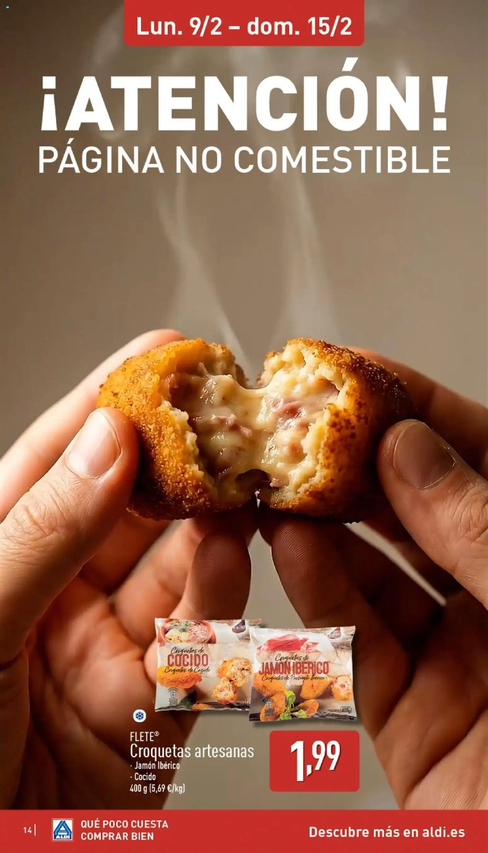 Aldi folleto Baleares │ válido desde el 09.02.2026 | Página: 14 | Productos: Jamón ibérico, Jamón, Croquetas
