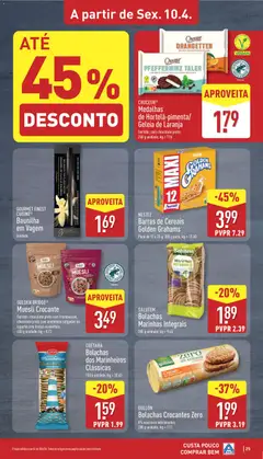 Pré-visualização Aldi folheto válido de 06.04.2026 | Página: 25 | Produtos: Amêndoas, Barras de cereais, Bolachas, Cereais