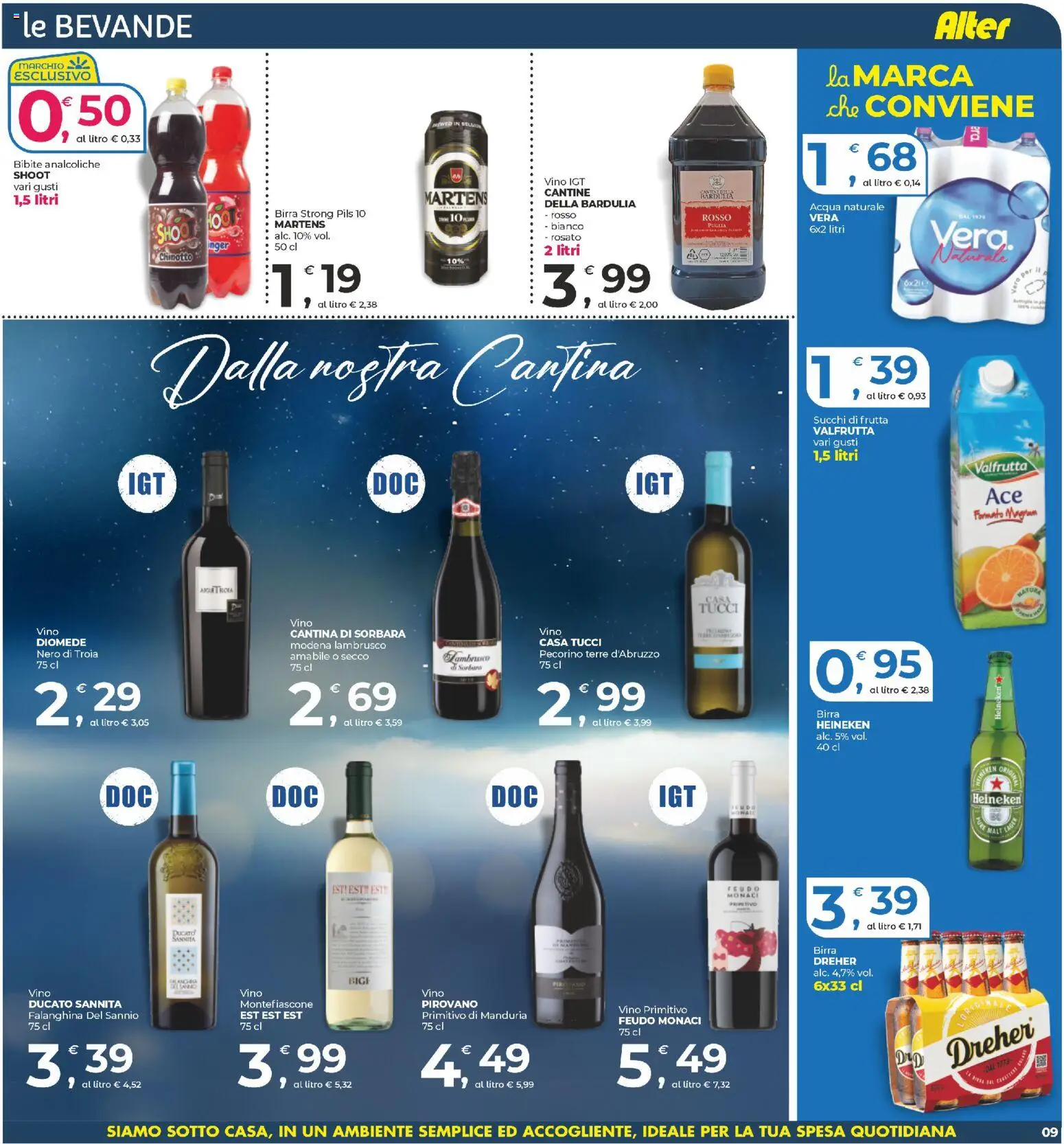 Volantino Alter Discount del 17.12.2025 | Pagina: 9 | Prodotti: Birra, Vino, Bibite, Heineken