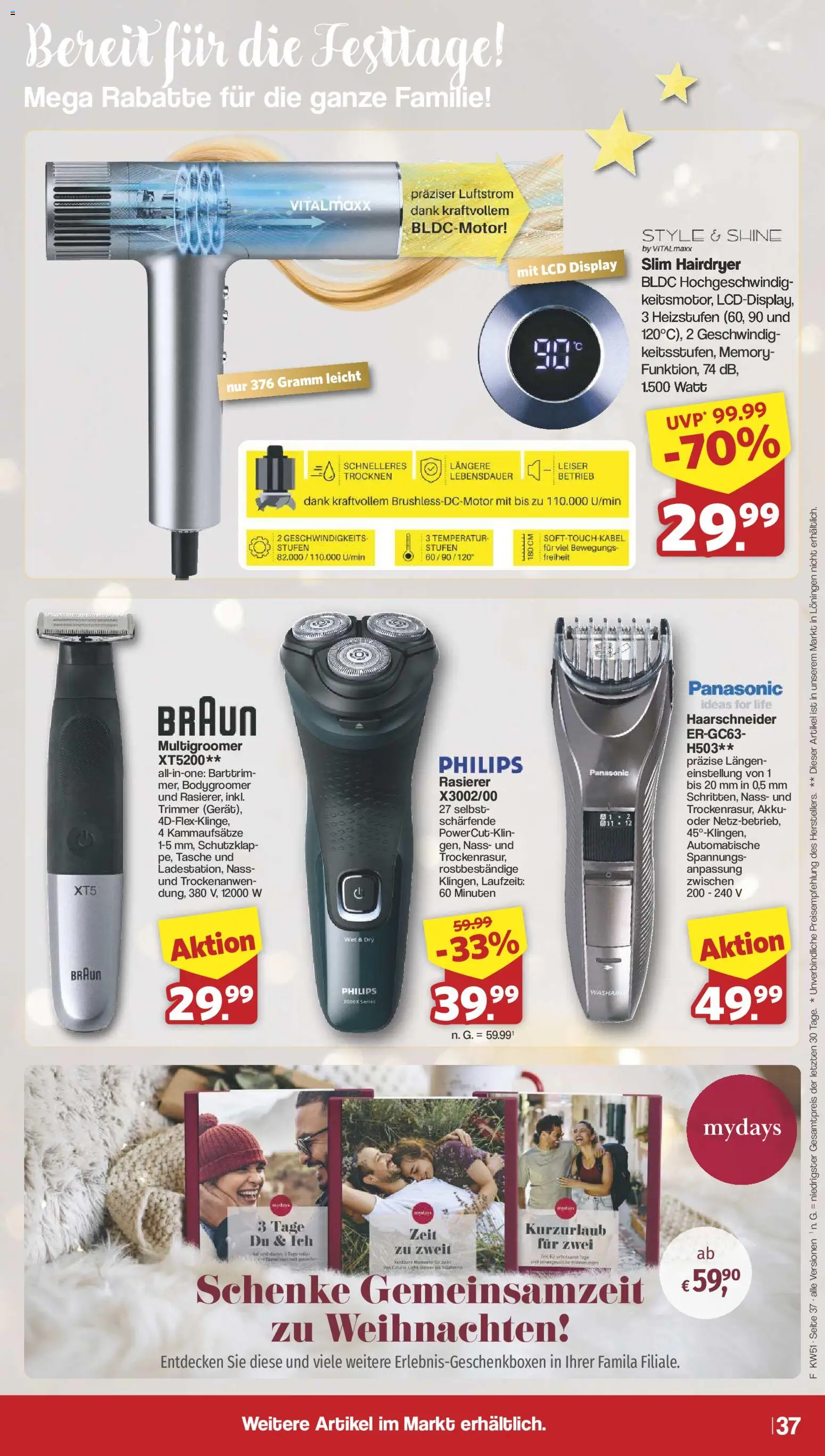 Famila Nordwest - Markt - Angebote – gültig ab 14.12.2025 | Seite: 41 | Produkte: Tasche, Philips, Panasonic, Rasierer