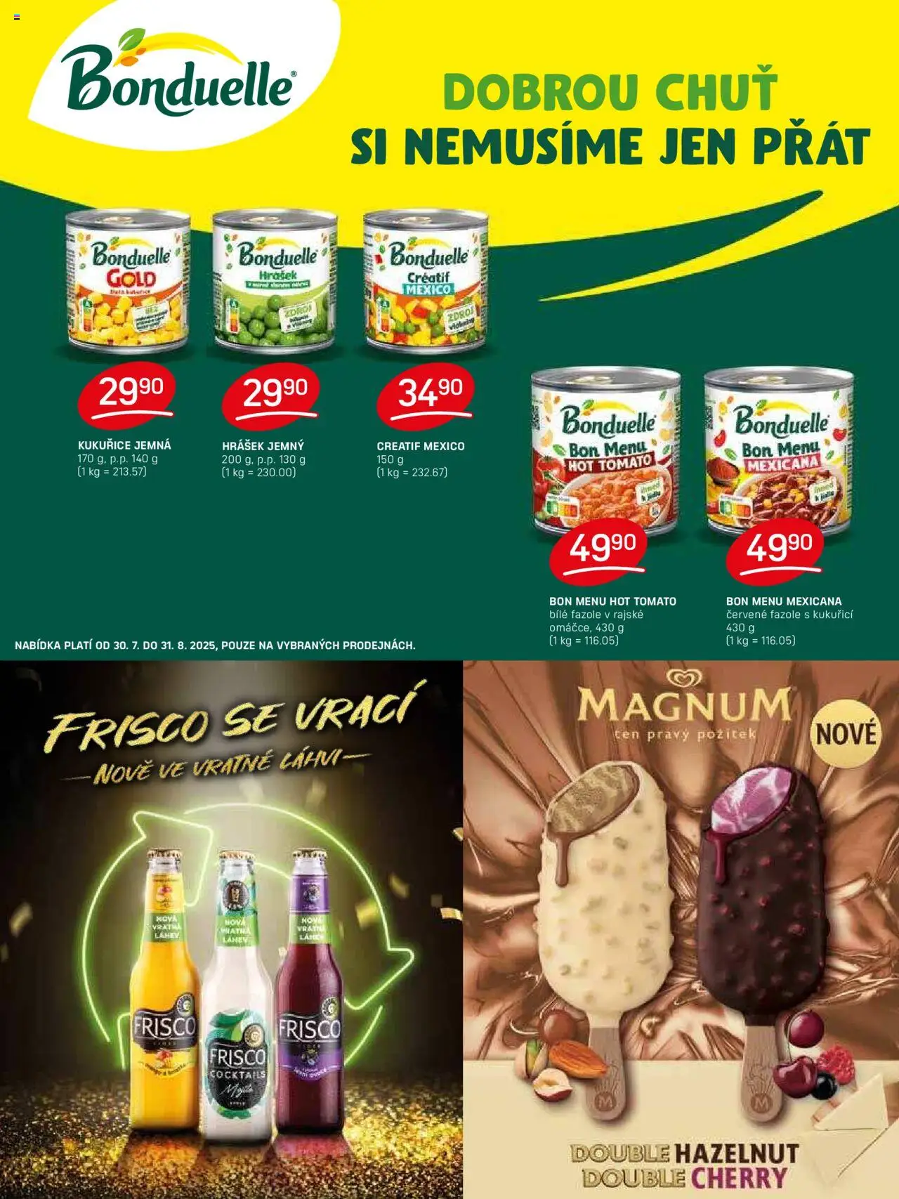 Flop leták od 13.08.2025 | Strana: 13 | Produkty: Magnum, Hrášek, Fazole, Láhev