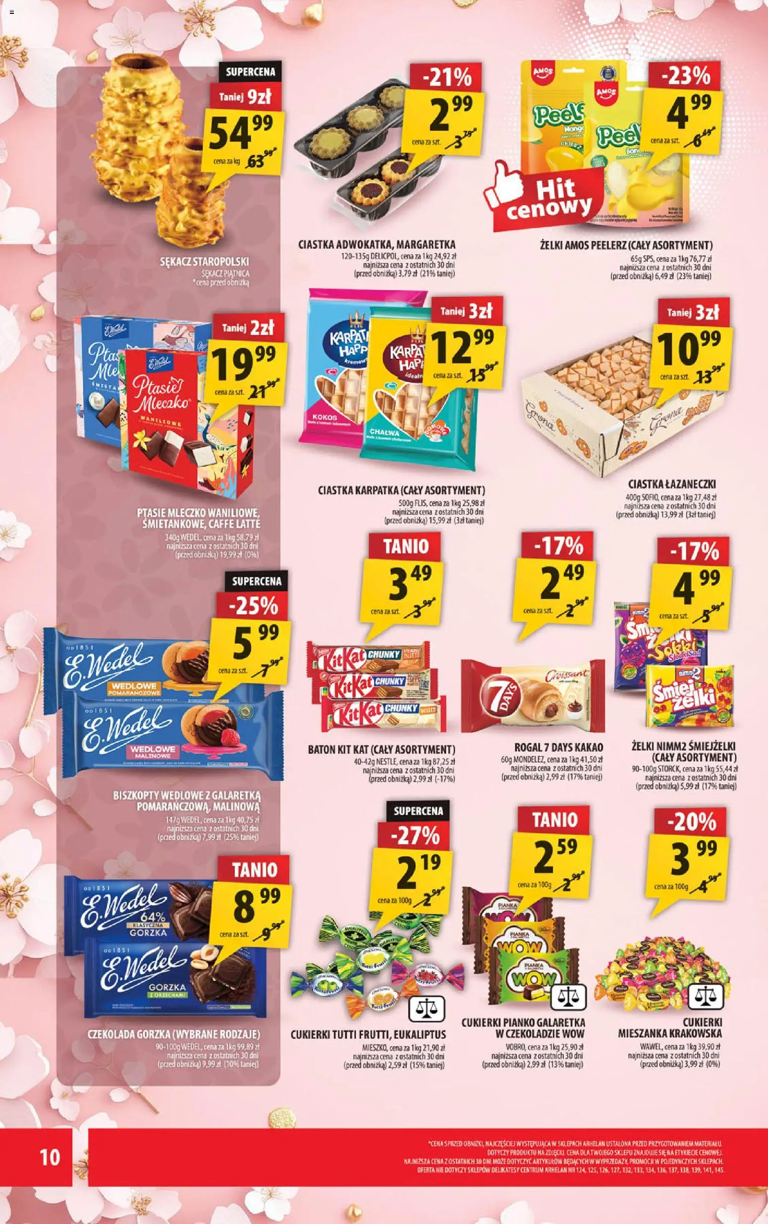 Arhelan gazetka od 08.04.2026 | Strona: 10 | Produkty: Galaretka, Delikatesy, Cukierki, Ciastka