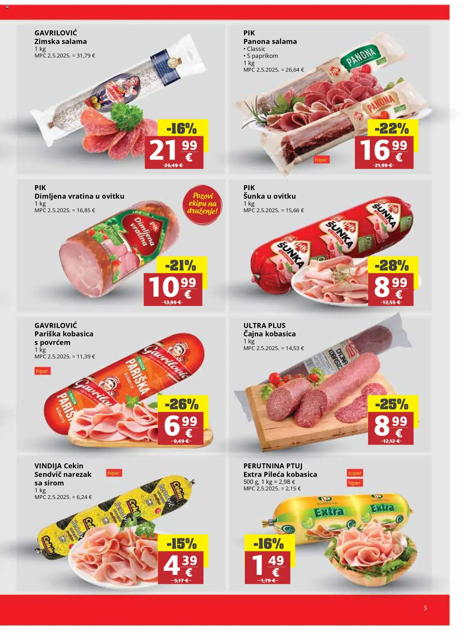 Ribola katalog | vrijedi od 11.02.2026 | Stranica: 5 | Proizvodi: Vindija, Salama, Narezak, Kobasica