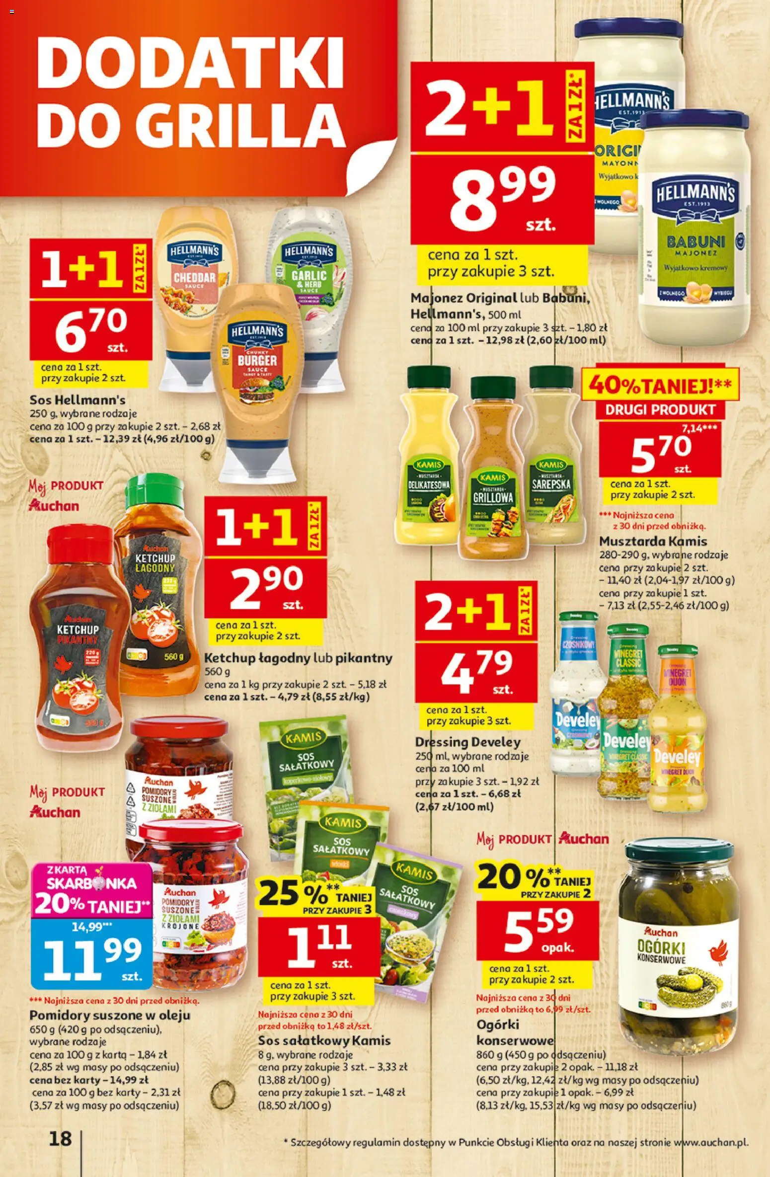 Auchan gazetka - 30 Lat Hipermarket od 29.04.2026 | Strona: 18 | Produkty: Ketchup, Pomidory suszone, Musztarda, Majonez