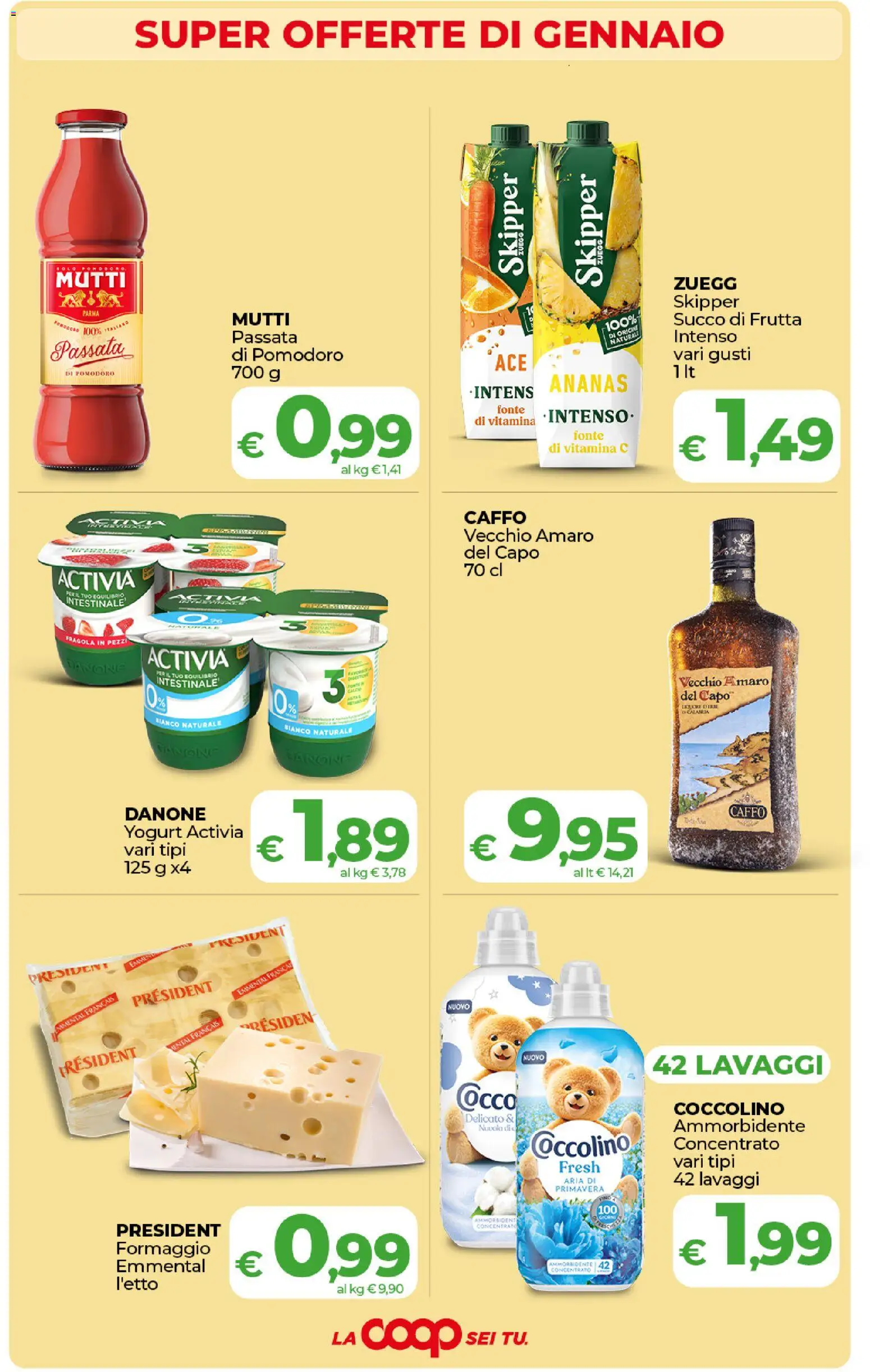 Volantino COOP del 17.01.2026 | Pagina: 3 | Prodotti: Yogurt, Frutta, Formaggio, Mutti