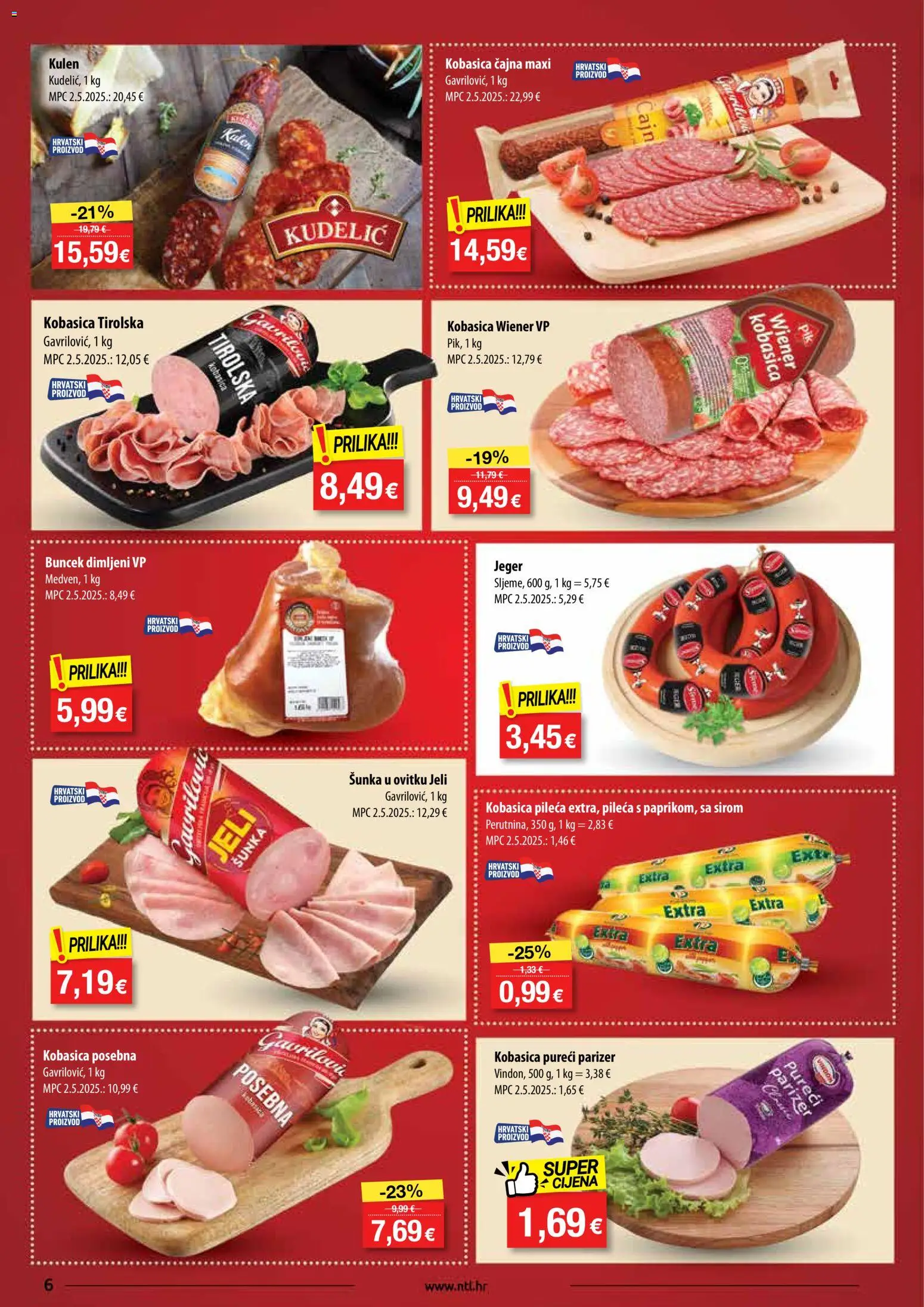 NTL katalog | vrijedi od 29.10.2025 | Stranica: 6 | Proizvodi: Šunka, Kobasica, Kulen, Parizer