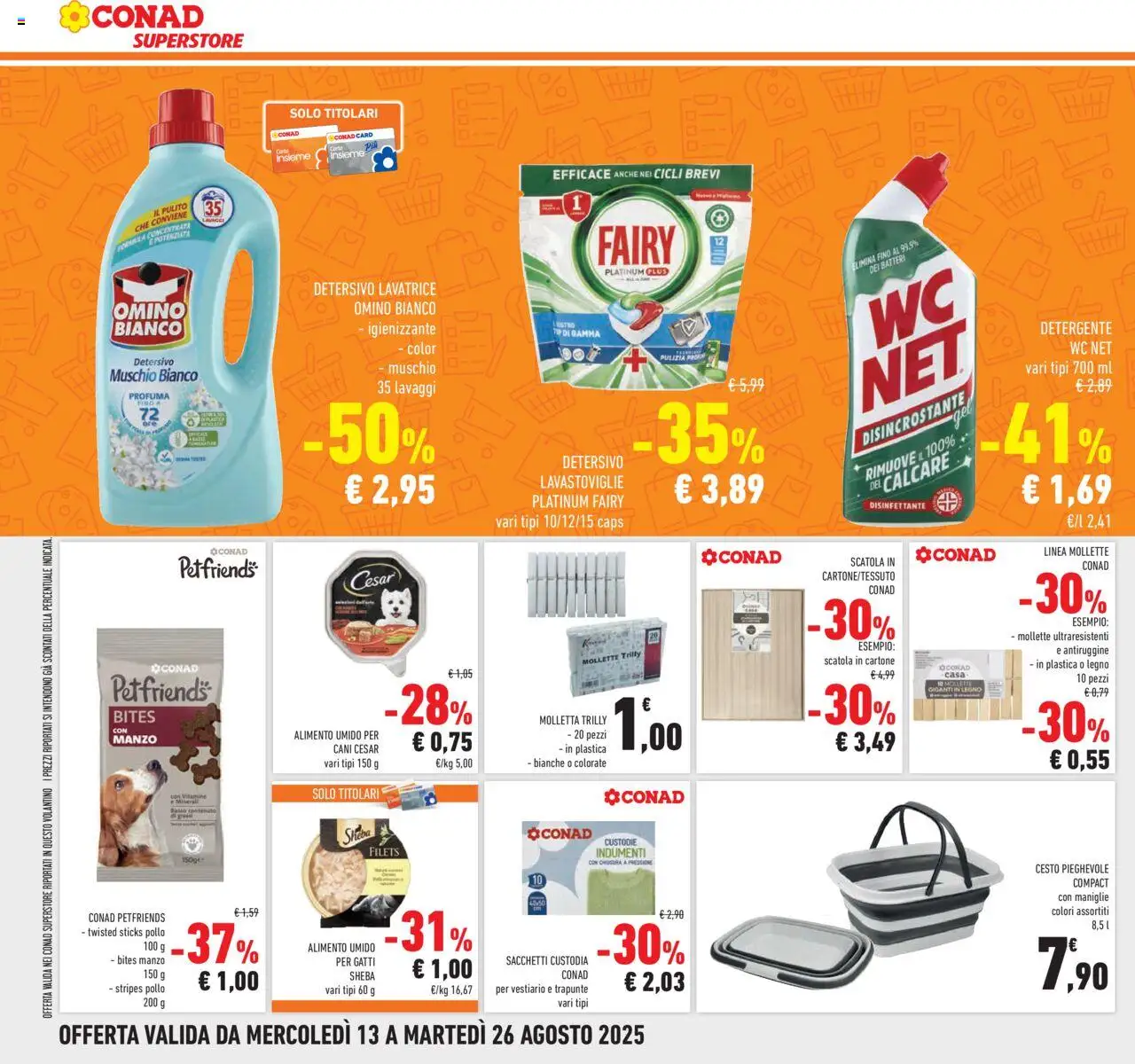 Volantino Conad del 13.08.2025 | Pagina: 26 | Prodotti: Pollo, Lavatrice, Lavastoviglie, Scatola