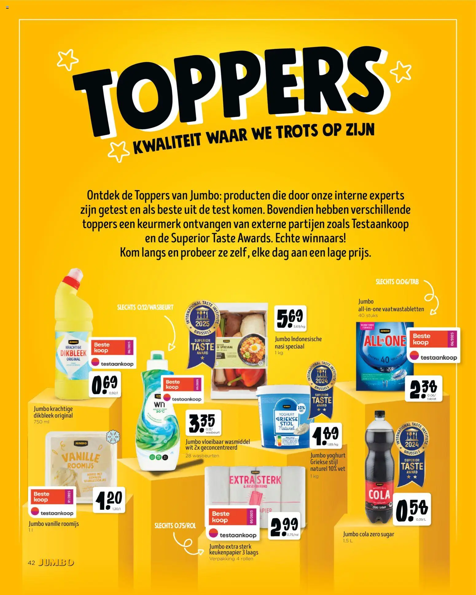 {H1} | Pagina: 42 | Producten: Wasmiddel, Kom, Keukenpapier, Yoghurt