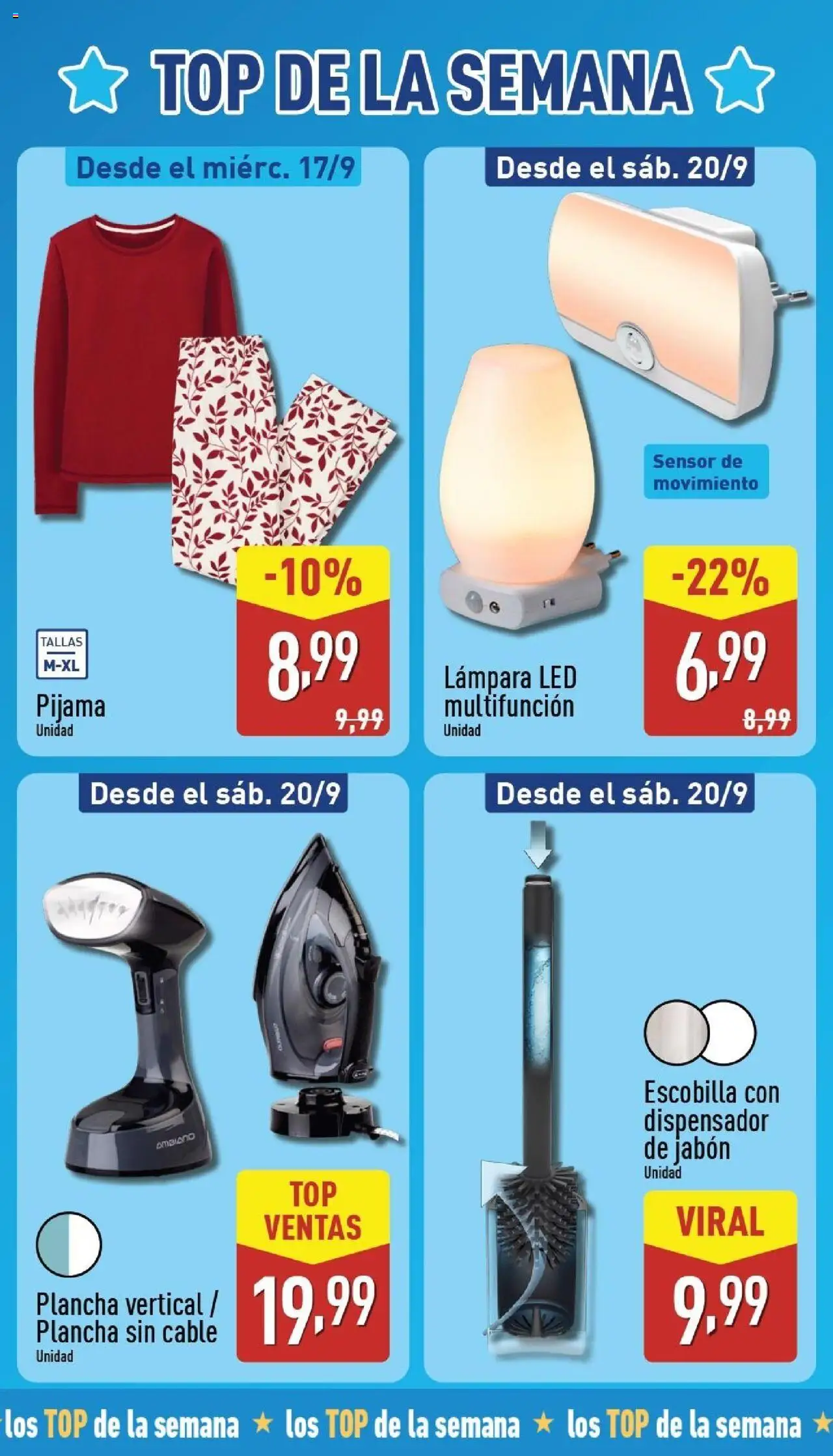 Aldi folleto Baleares │ válido desde el 15.09.2025 | Página: 3 | Productos: Jabón, Dispensador de jabón, Plancha vertical, Lámpara