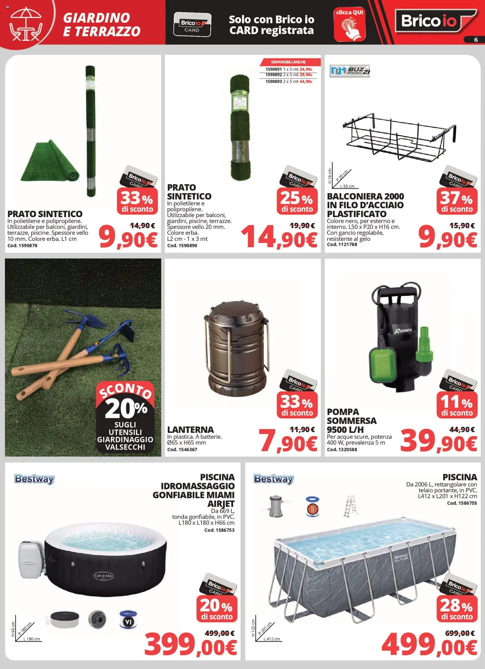 Volantino Brico io del 02.04.2026 | Pagina: 6 | Prodotti: Lanterna, Piscina