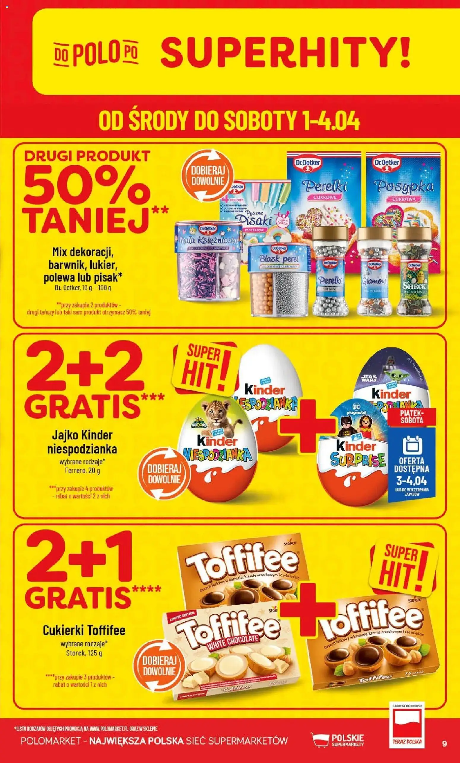 POLOmarket gazetka od 01.04.2026 | Strona: 9 | Produkty: Toffifee, Cukierki