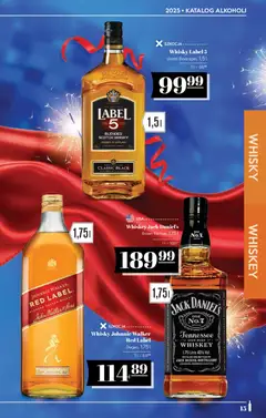 Pogląd oferty "POLOmarket Katalog - Alkoholi" - ważna od 12.12.2025 | Strona: 15 | Produkty: Whisky Label 5, Jack Daniel's, Red label, Whisky