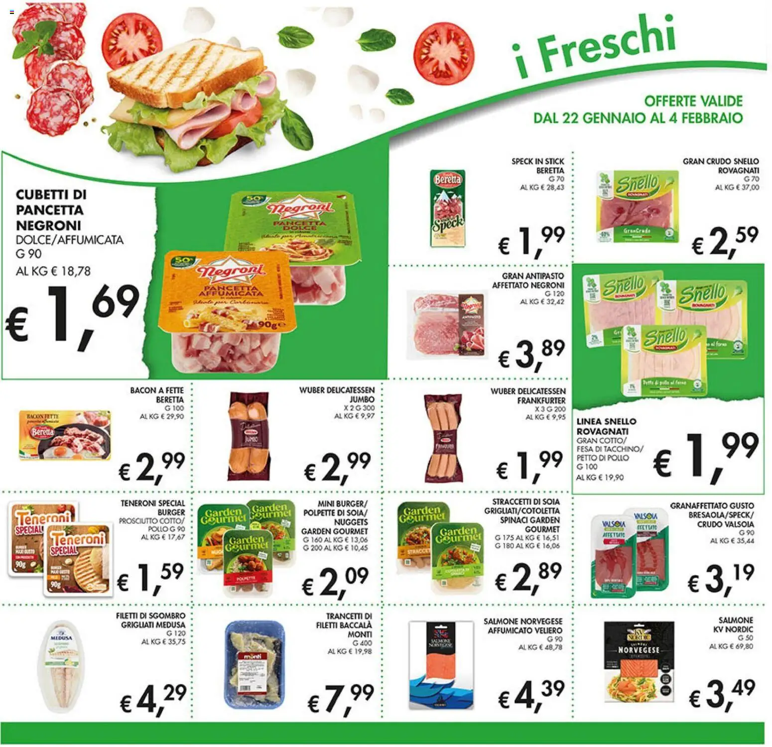 Volantino Coal del 22.01.2026 | Pagina: 14 | Prodotti: Speck, Pancetta, Nuggets, Sgombro