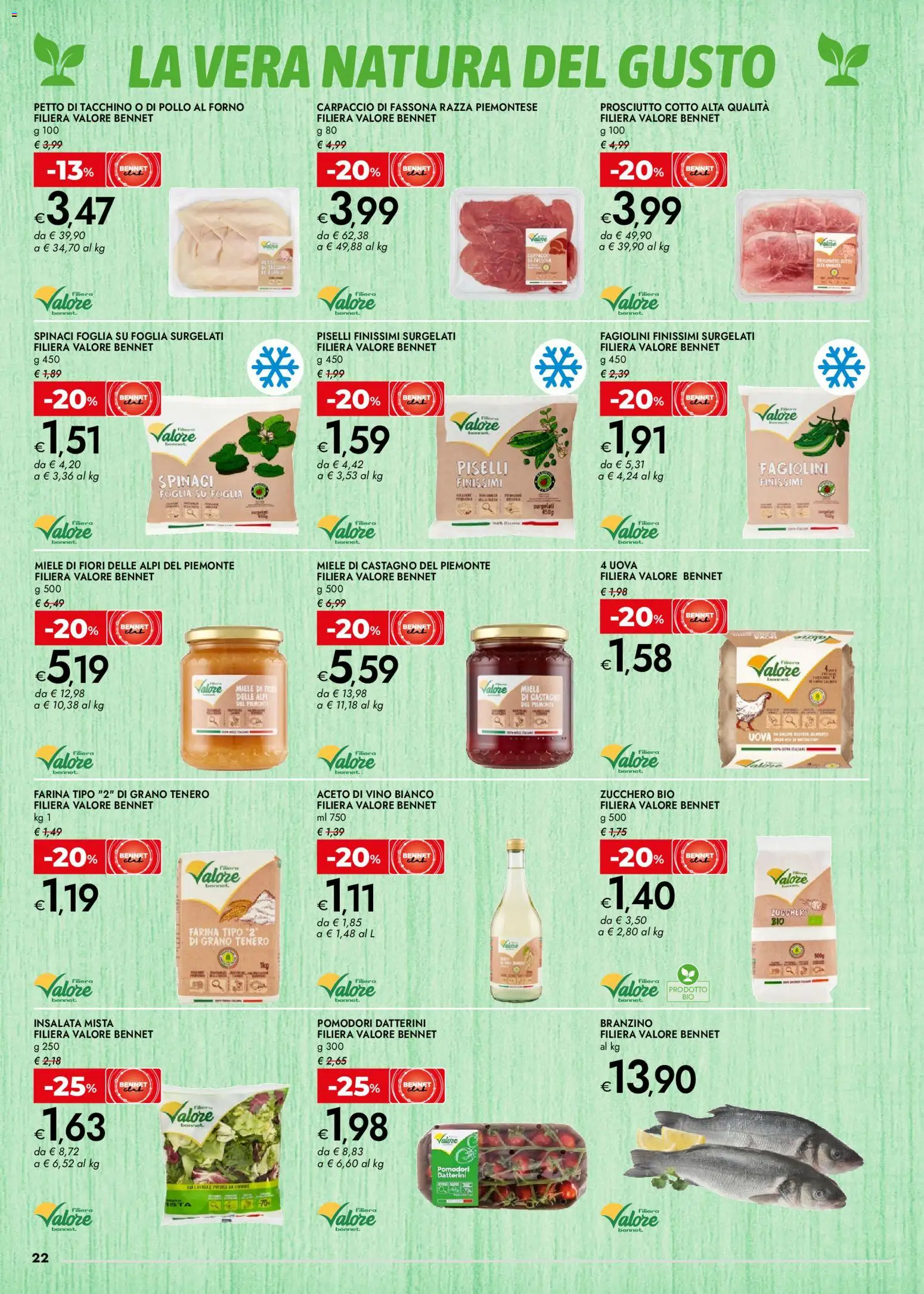 Volantino bennet del 13.11.2025 | Pagina: 22 | Prodotti: Uova, Pomodori, Spinaci, Aceto