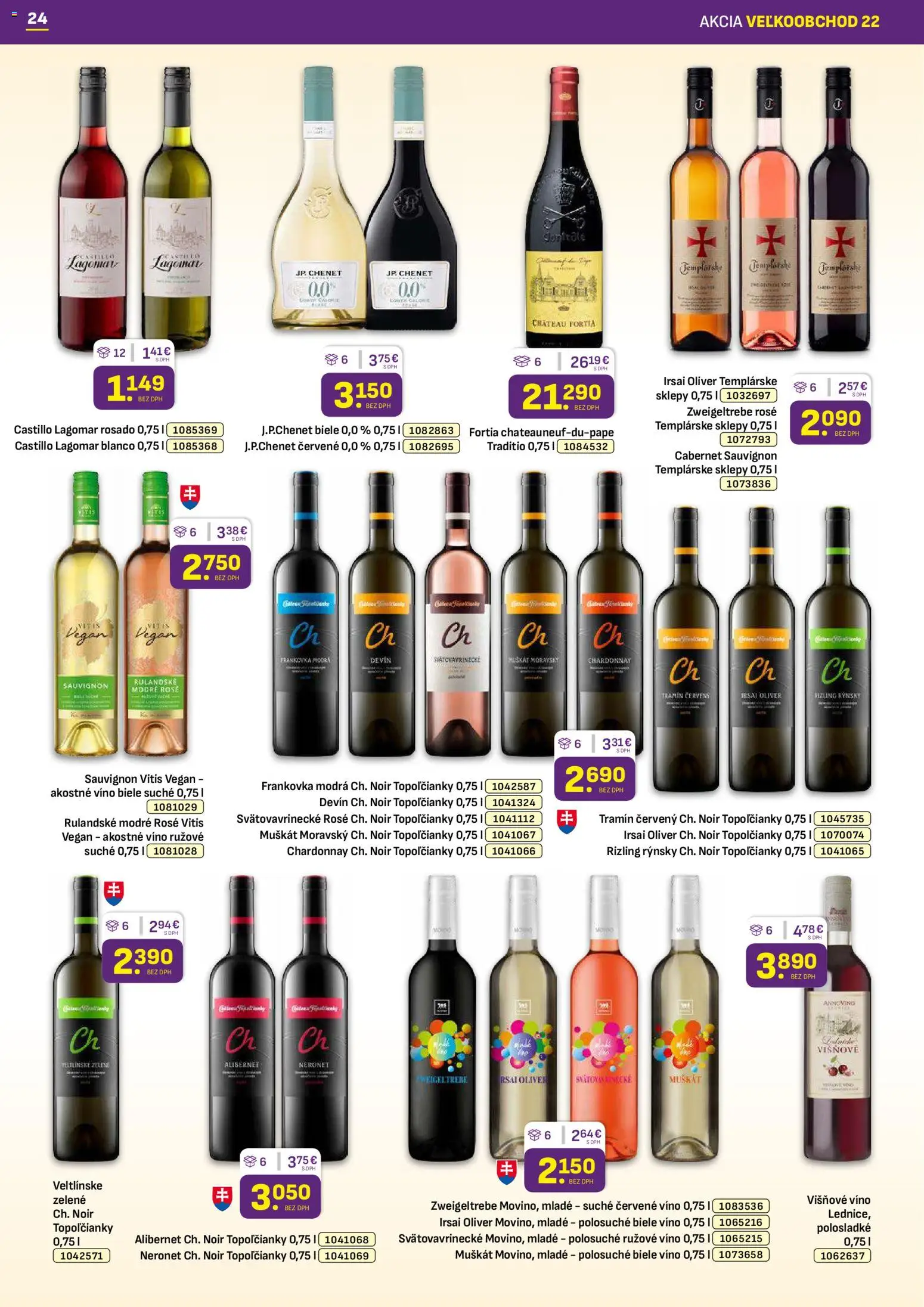 Nové Libex akcie – leták je platný od 03.11.2025 | Strana: 24 | Produkty: Biele víno, Víno, Rúžové víno, Červené víno