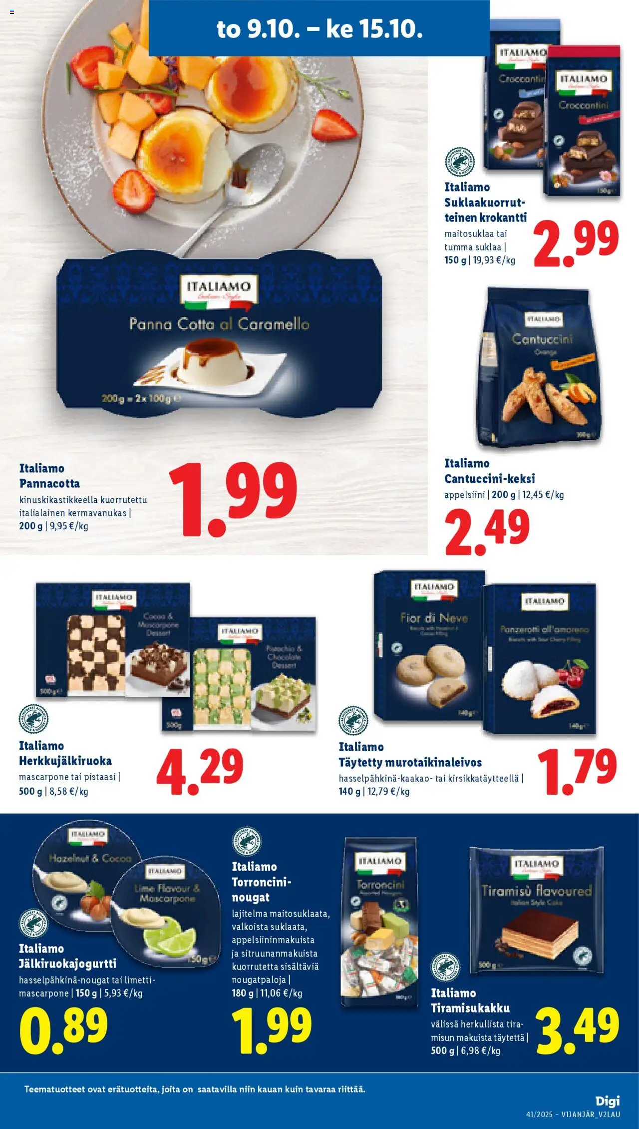 Lidl tarjoukset - Helsinki – voimassa 09.10.2025 alkaen | Sivu: 15 | Tuotteet: Pannacotta, Suklaa