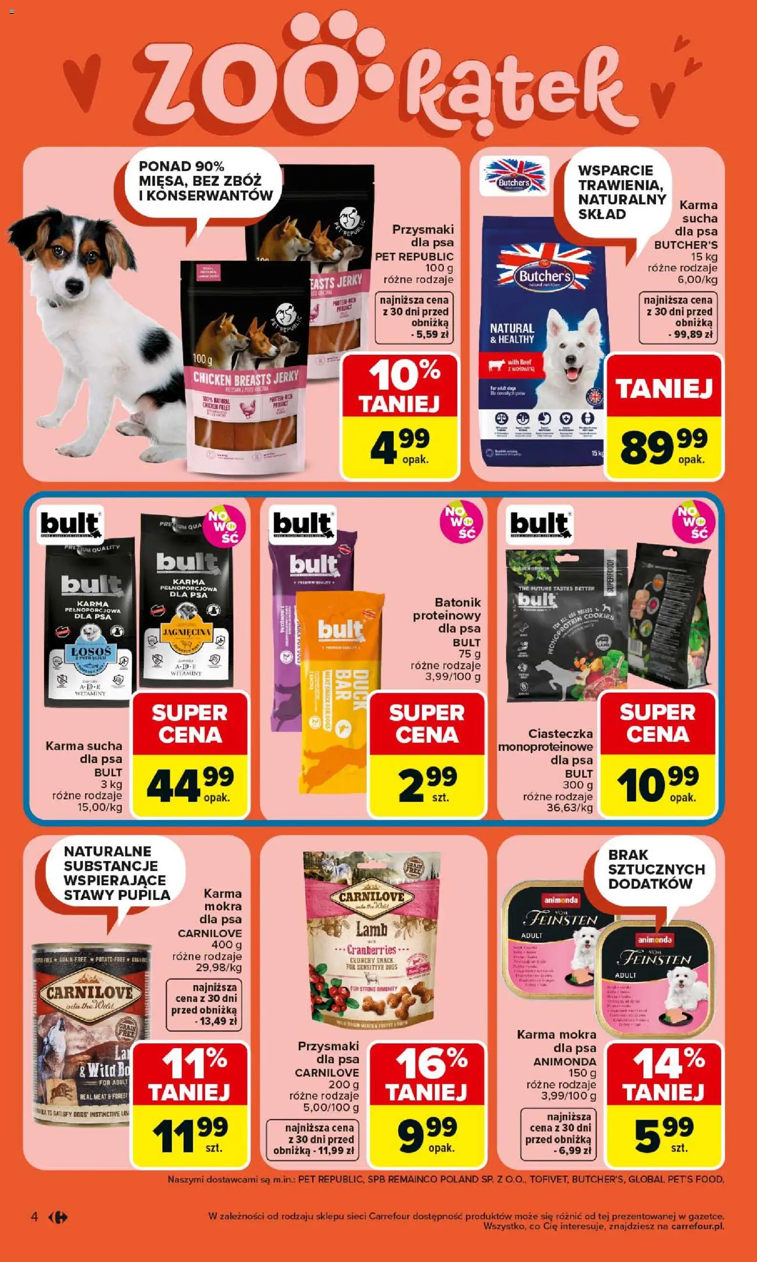 Carrefour gazetka - ZOO katek od 07.04.2026 | Strona: 4 | Produkty: Jagnięcina, Por, Łosoś, Wołowina
