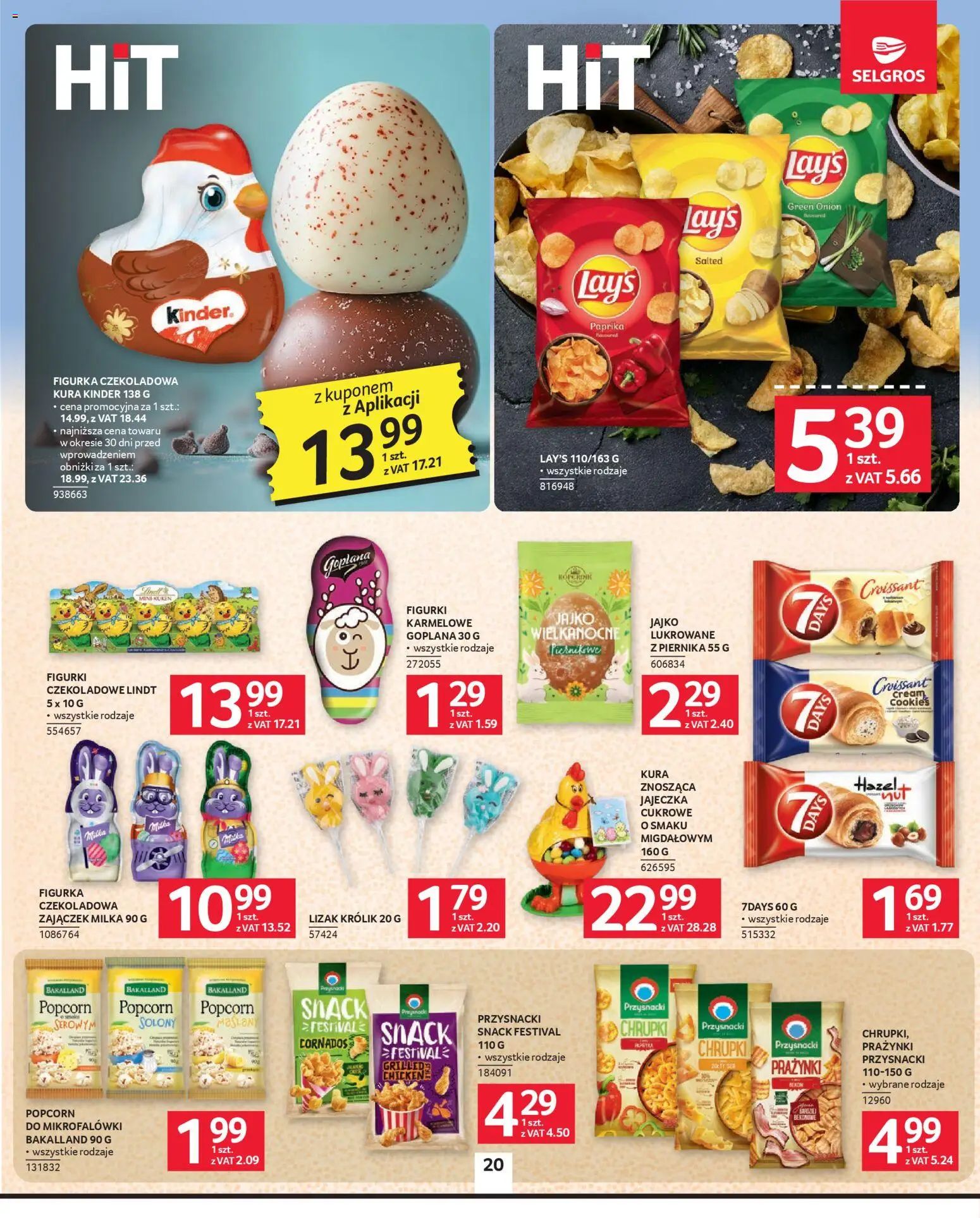 Selgros cash&carry gazetka od 05.03.2026 | Strona: 20 | Produkty: Czekoladowa, Bekon, Ser, Popcorn
