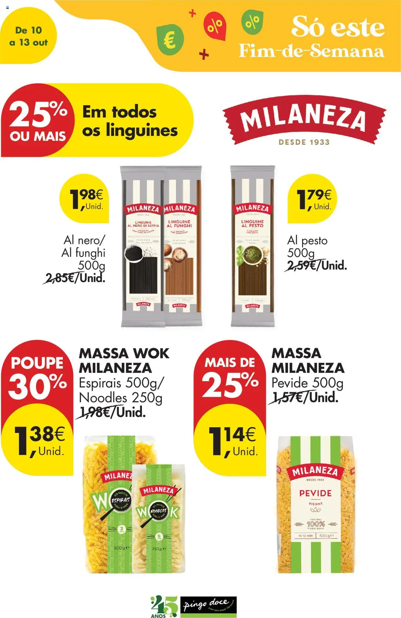 Pingo Doce Poupe Este Fim de Semana │ válido de 10.10.2025 | Página: 13 | Produtos: Milaneza, Tinta, Massa, Massa milaneza