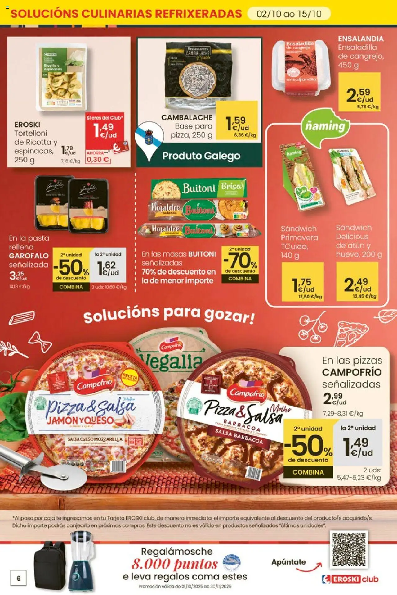 Eroski - Ofertón  │ válido desde el 02.10.2025 | Página: 6 | Productos: Ensaladilla, Queso, Πορσελάνη, Caja