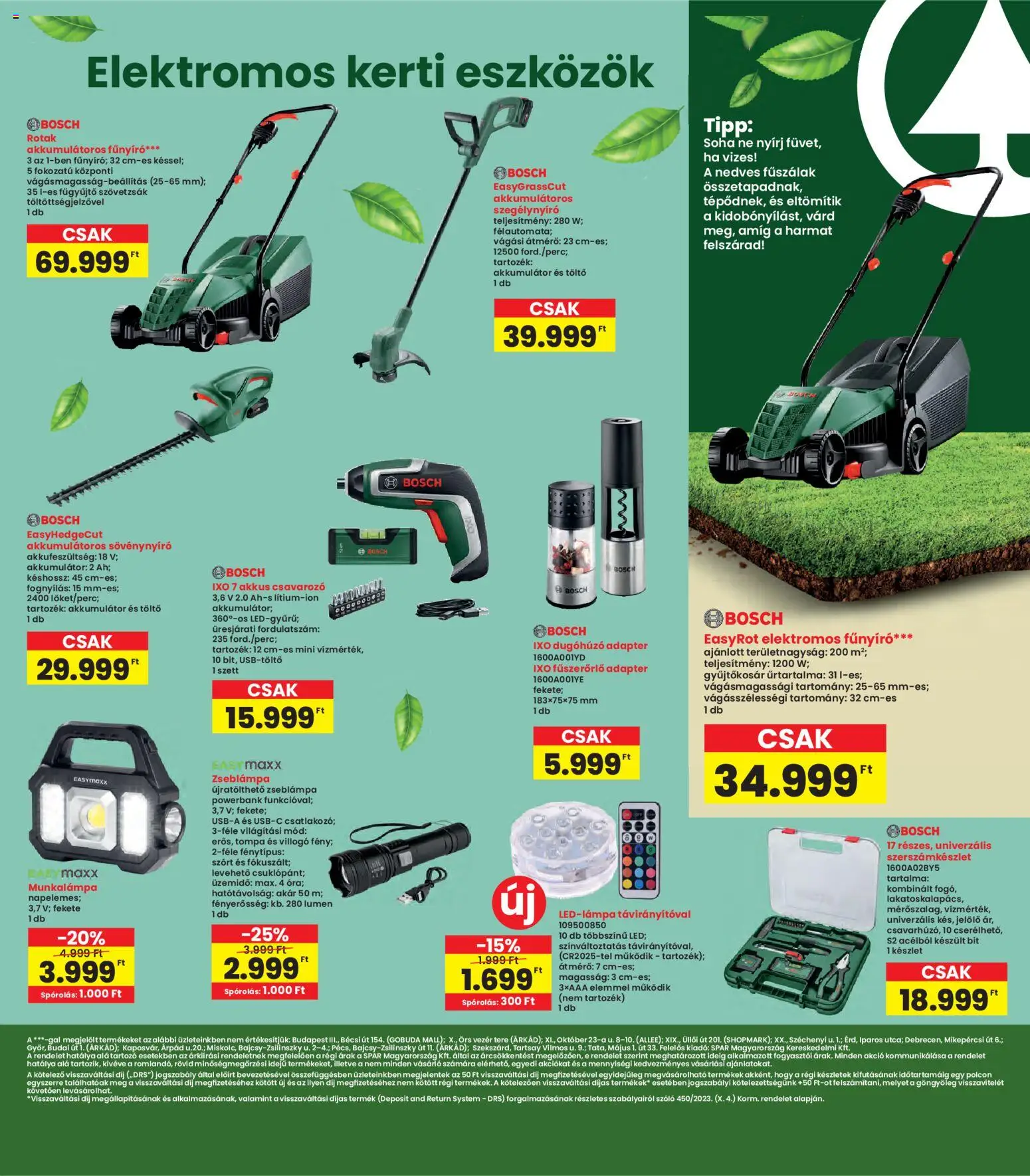 Interspar akciós ujság - amely érvényes a következő dátumtól: 12.03.2026 | Oldal: 7 | Termékek: Zseblámpa, Akkumulátoros fűnyíró, Akkumulátor, Elektromos fűnyíró