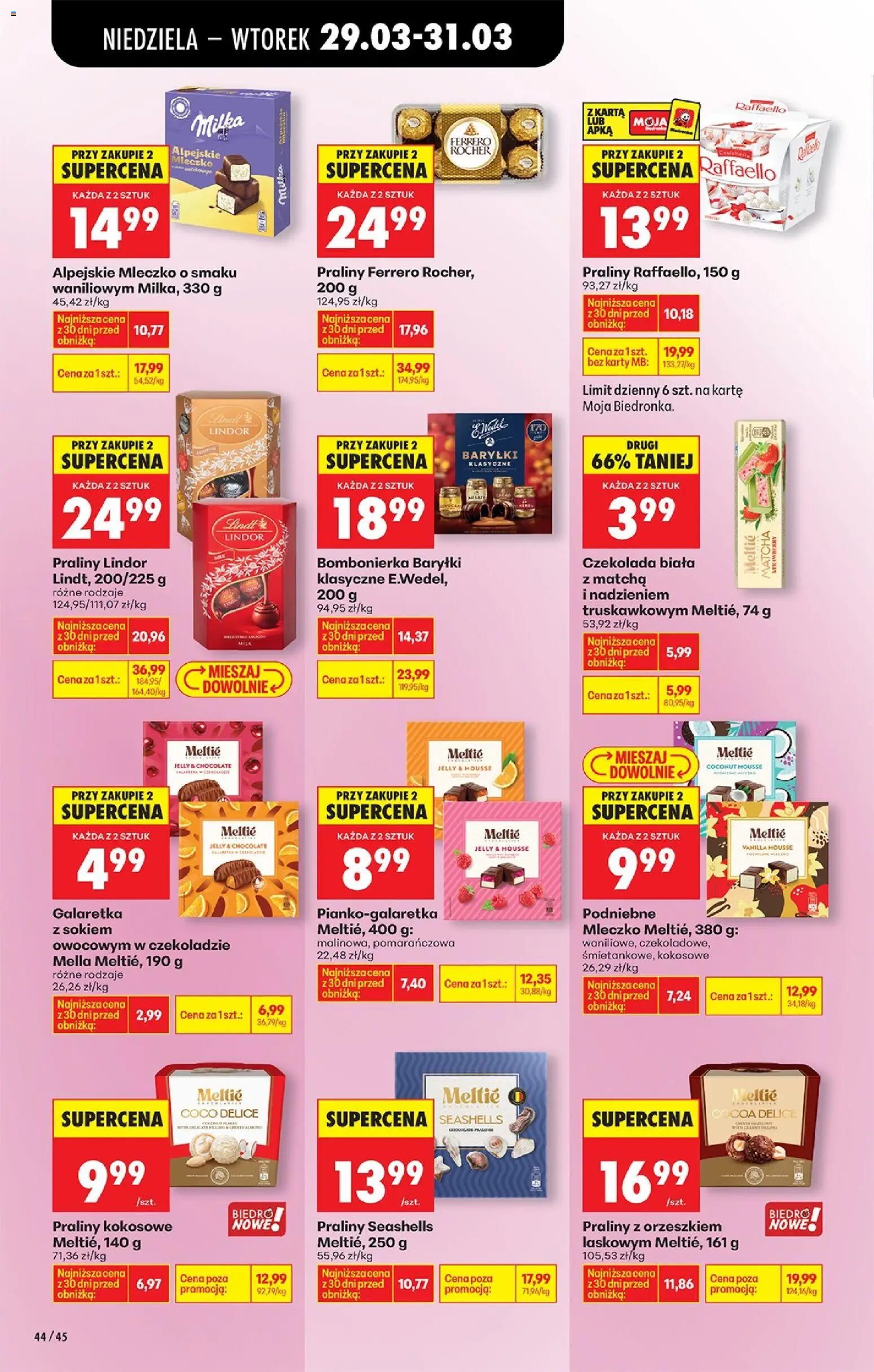 Biedronka Polsko leták od 29.03.2026 | Strana: 58 | Produkty: Lindor, Milka, Matcha, Karty