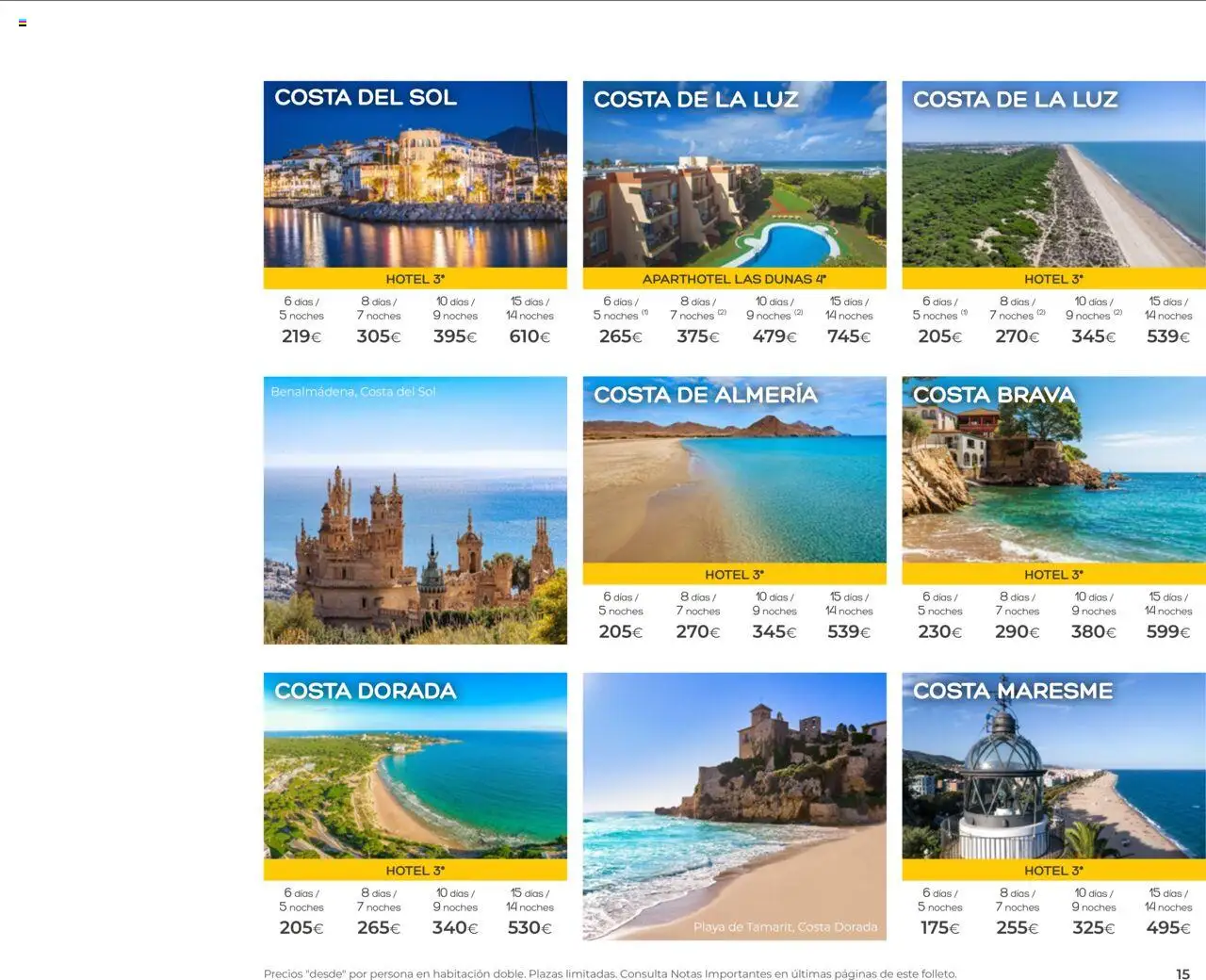 Viajes El Corte Inglés - Club de Vacaciones - Vacaciones Económicas Personalizado │ válido desde el 01.09.2025 | Página: 15