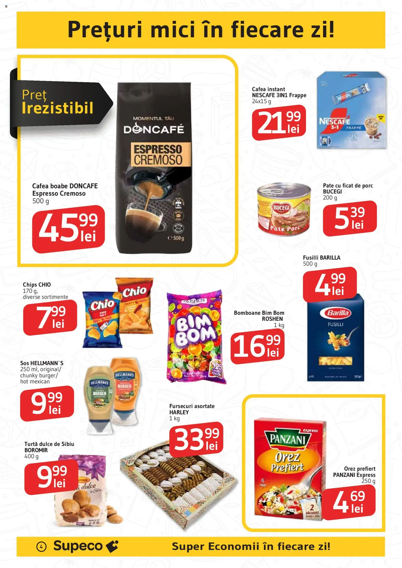 Noul catalog Supeco – valabil de la 30.04.2026 | Pagină: 4 | Produse: Mici, Cafea, Burger, Turtă dulce