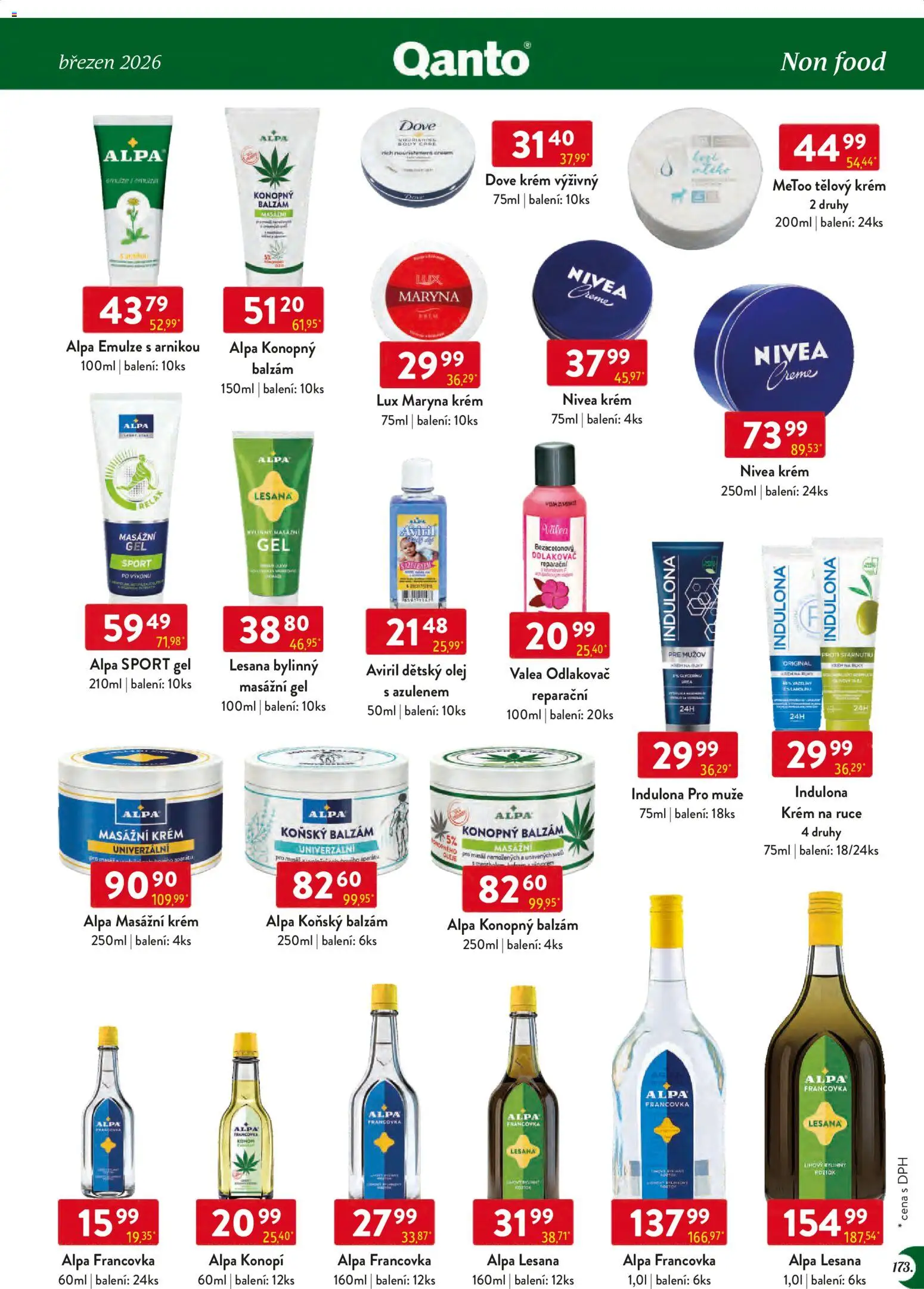Astur & Qanto leták - Velkoobchod 03/2026 od 01.03.2026 | Strana: 173 | Produkty: Tělový krém, Nivea, Krém, Alpa