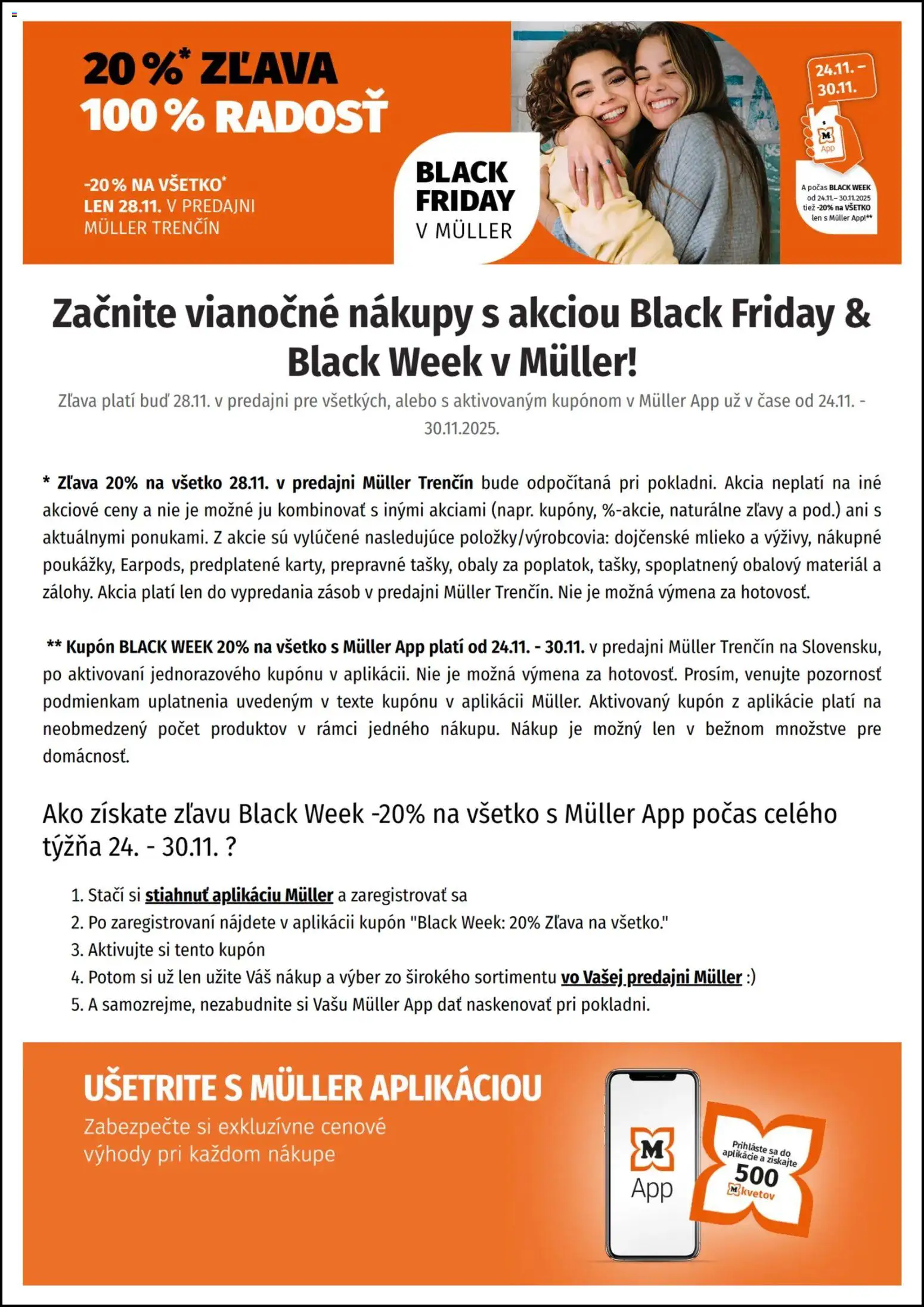 Nové Müller akcie – leták je platný od 24.11.2025 | Strana: 2 | Produkty: Mlieko