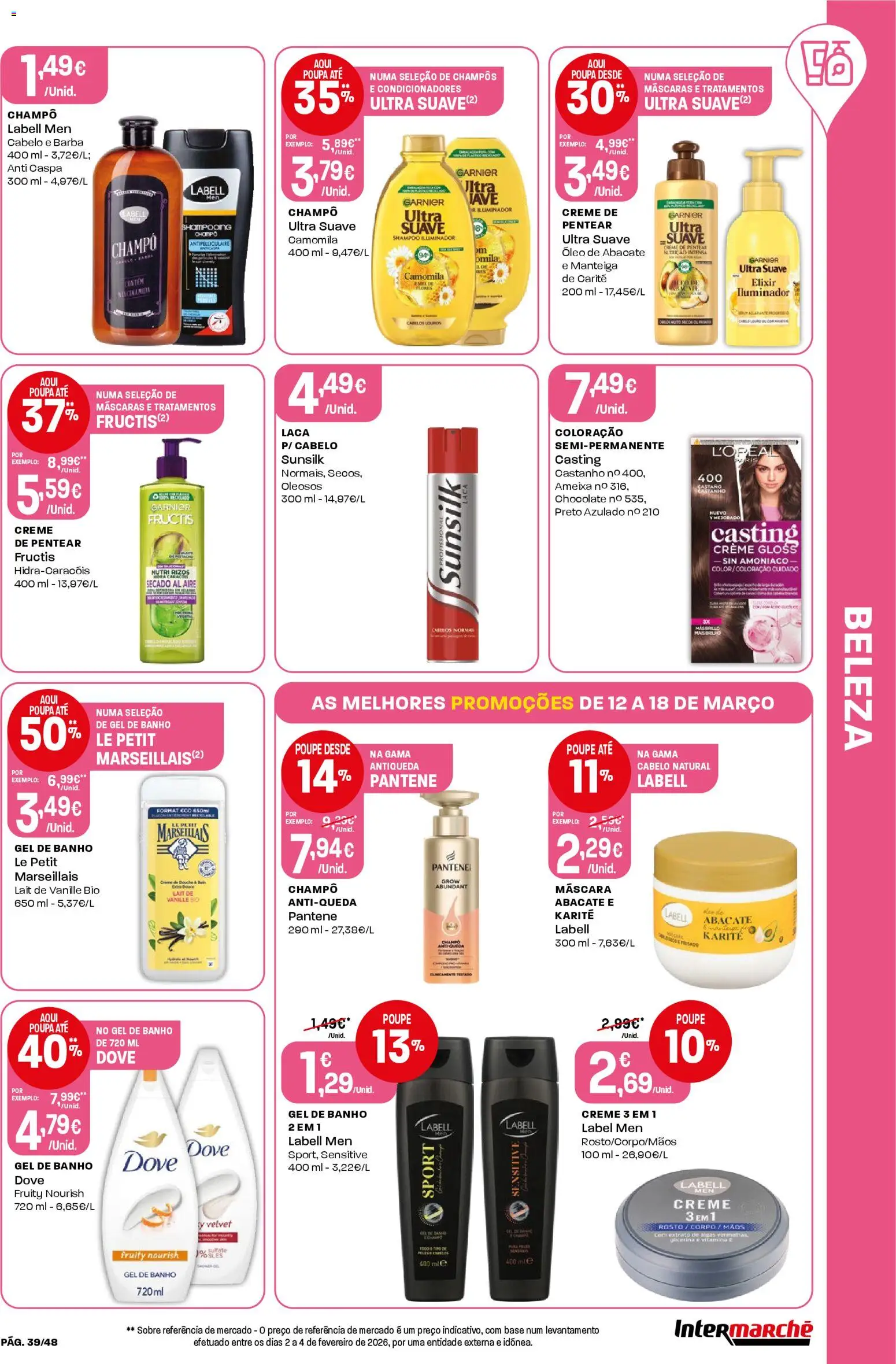Intermarché folheto │ válido de 12.03.2026 | Página: 39 | Produtos: Iluminador, Gel de banho, Base, Abacate