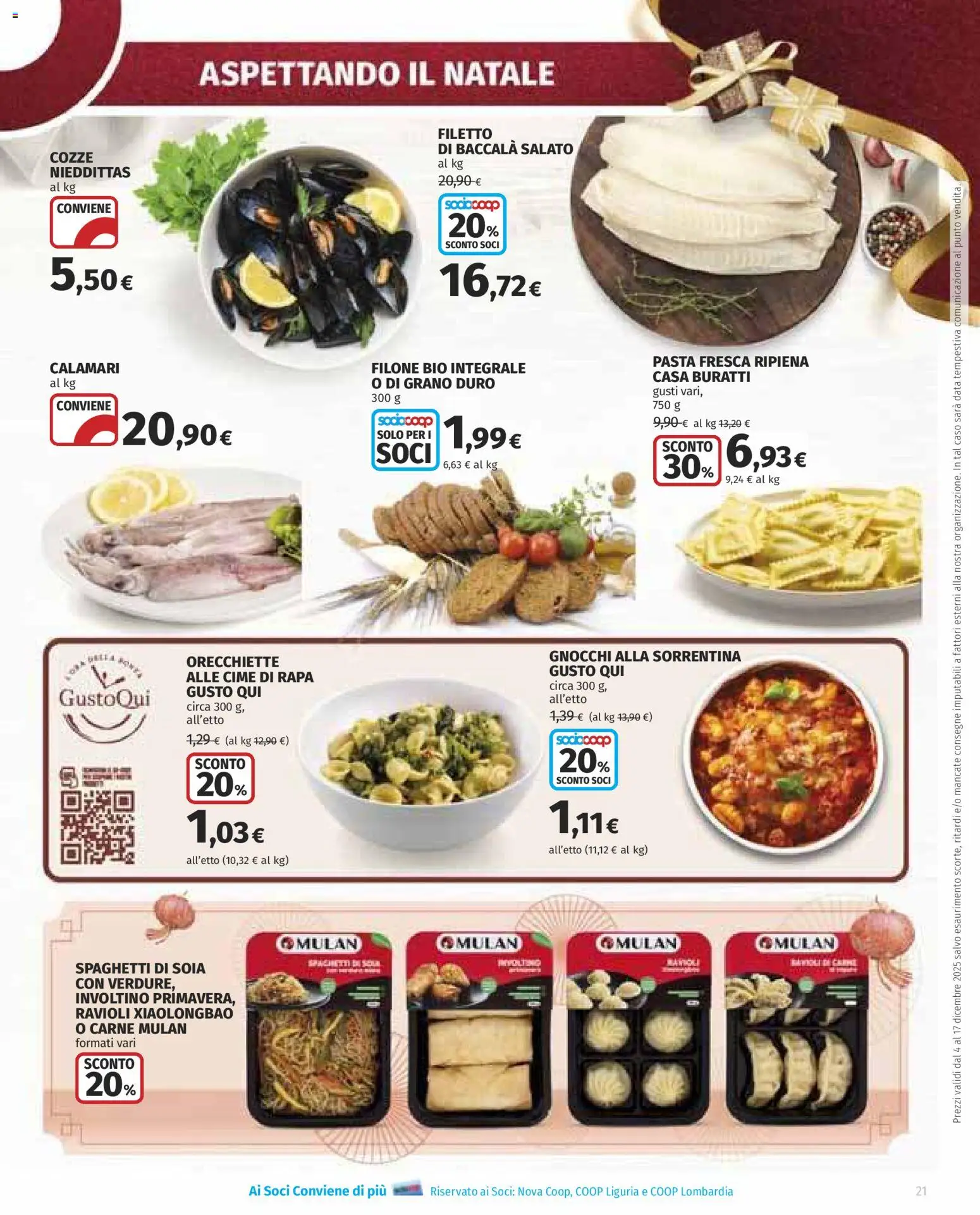 Volantino Ipercoop del 04.12.2025 | Pagina: 21 | Prodotti: Cozze, Calamari, Pasta, Gnocchi