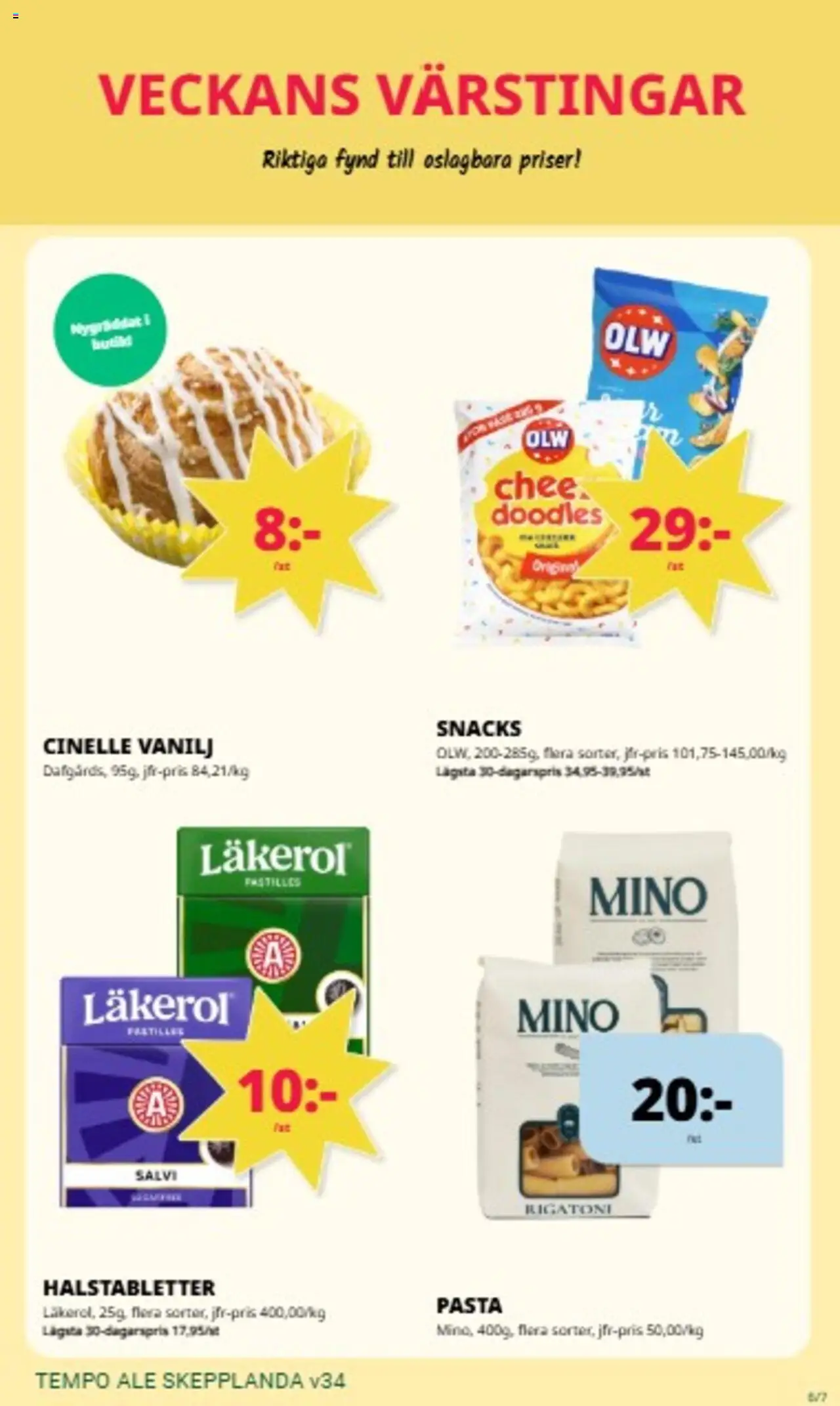 Tempo reklamblad aktuell från 18.08.2025 | Sida: 6 | Produkter: Halstabletter, Pasta