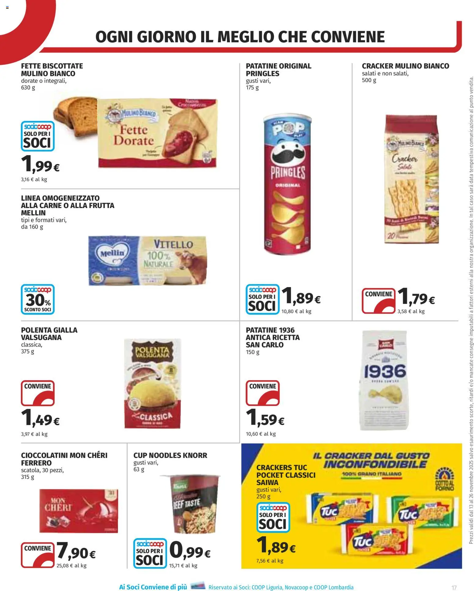 Volantino COOP del 13.11.2025 | Pagina: 17 | Prodotti: Frutta, Crackers, Forno, Cioccolatini