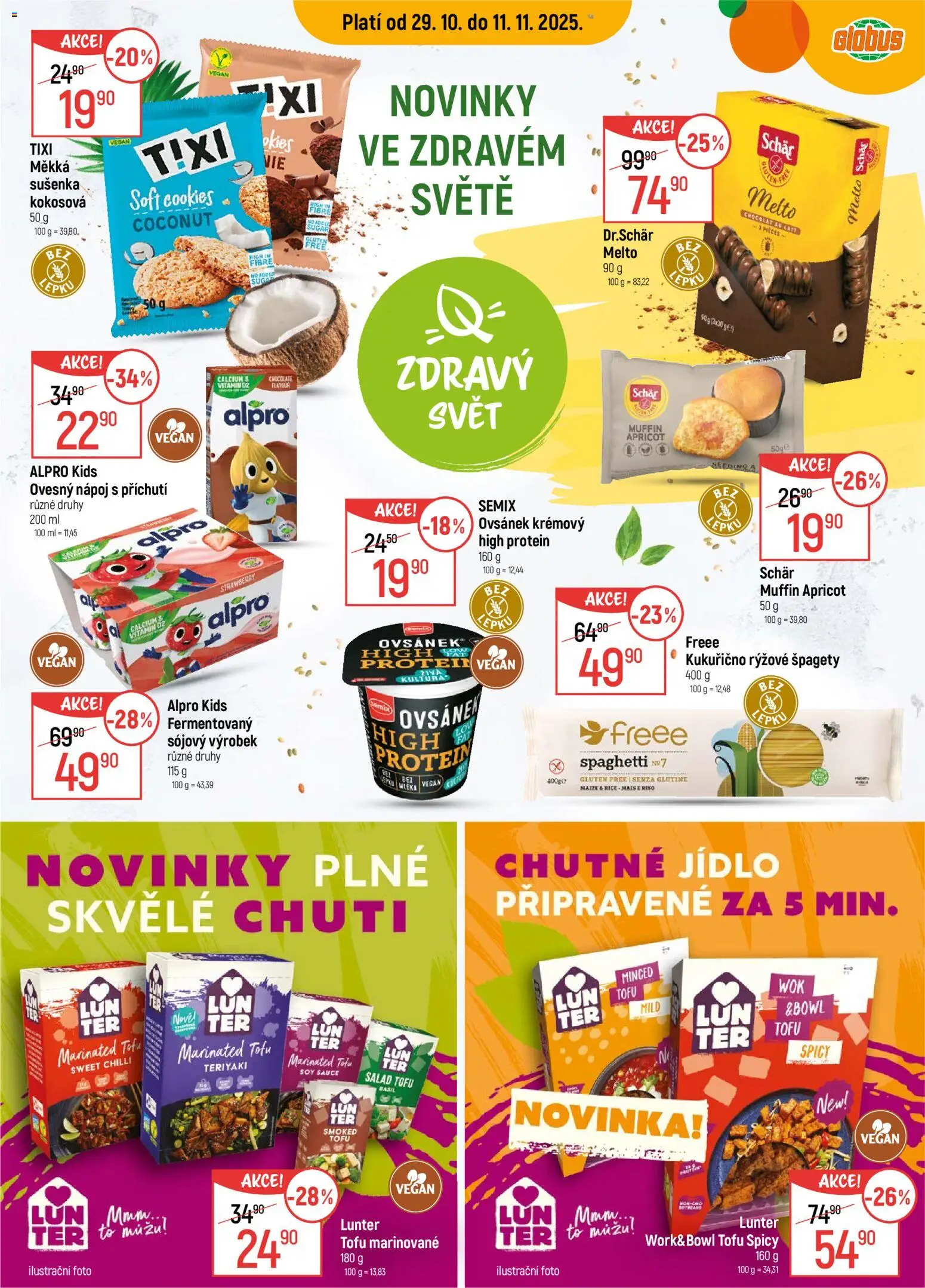 Globus leták - České Budějovice od 29.10.2025 | Strana: 2 | Produkty: Cookies, Tofu, Špagety, Alpro