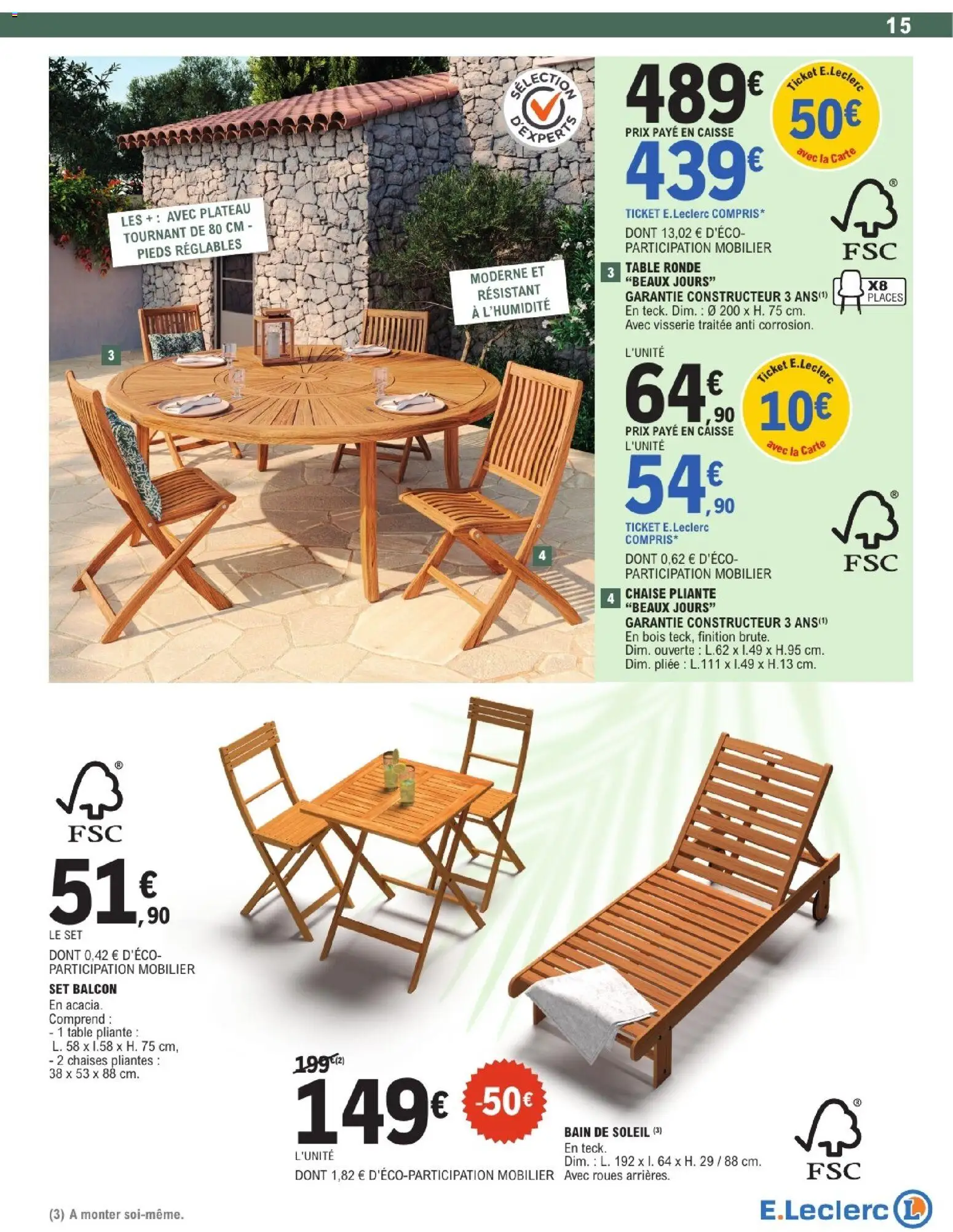 {H1} | Page: 15 | Produits: Bain de soleil, Table, Chaise, Table pliante