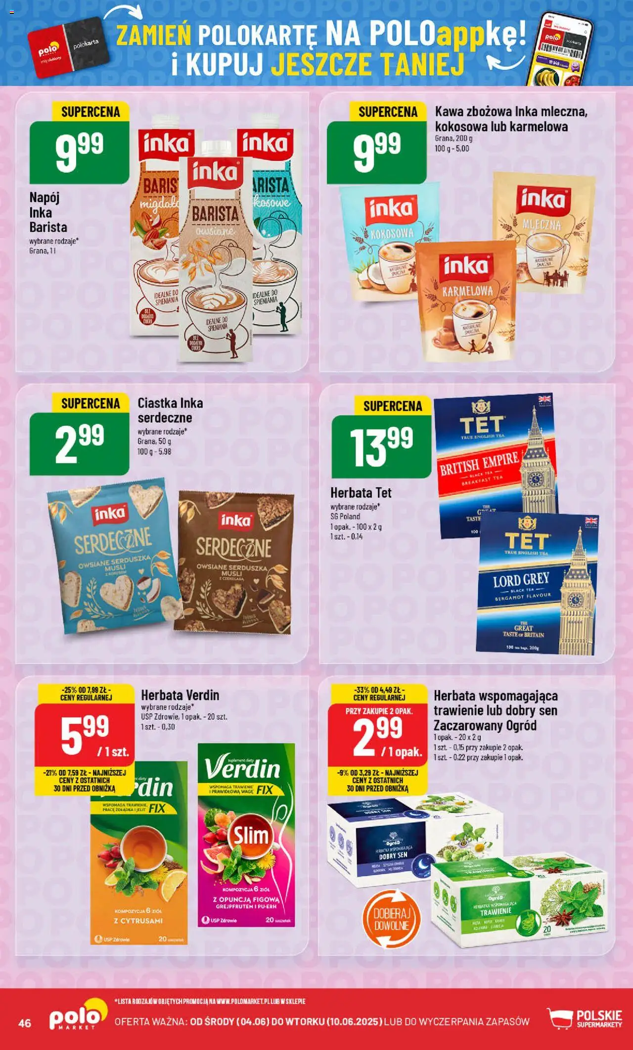 POLOmarket Gazetka od 04.06.2025 | Strona: 46 | Produkty: Kawa, Musli, Herbata, Ciastka