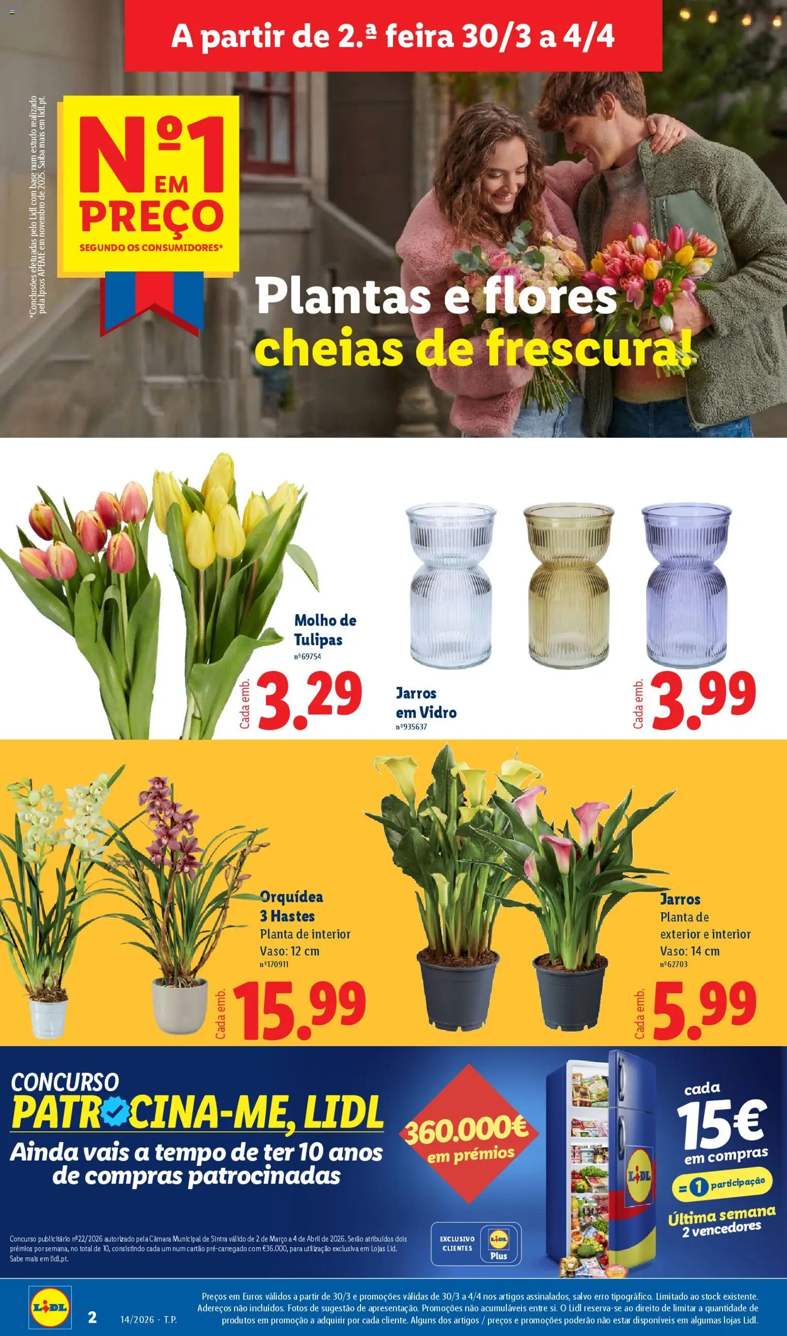 Lidl folheto │ válido de 30.03.2026 | Página: 2 | Produtos: Flores, Base, Vaso