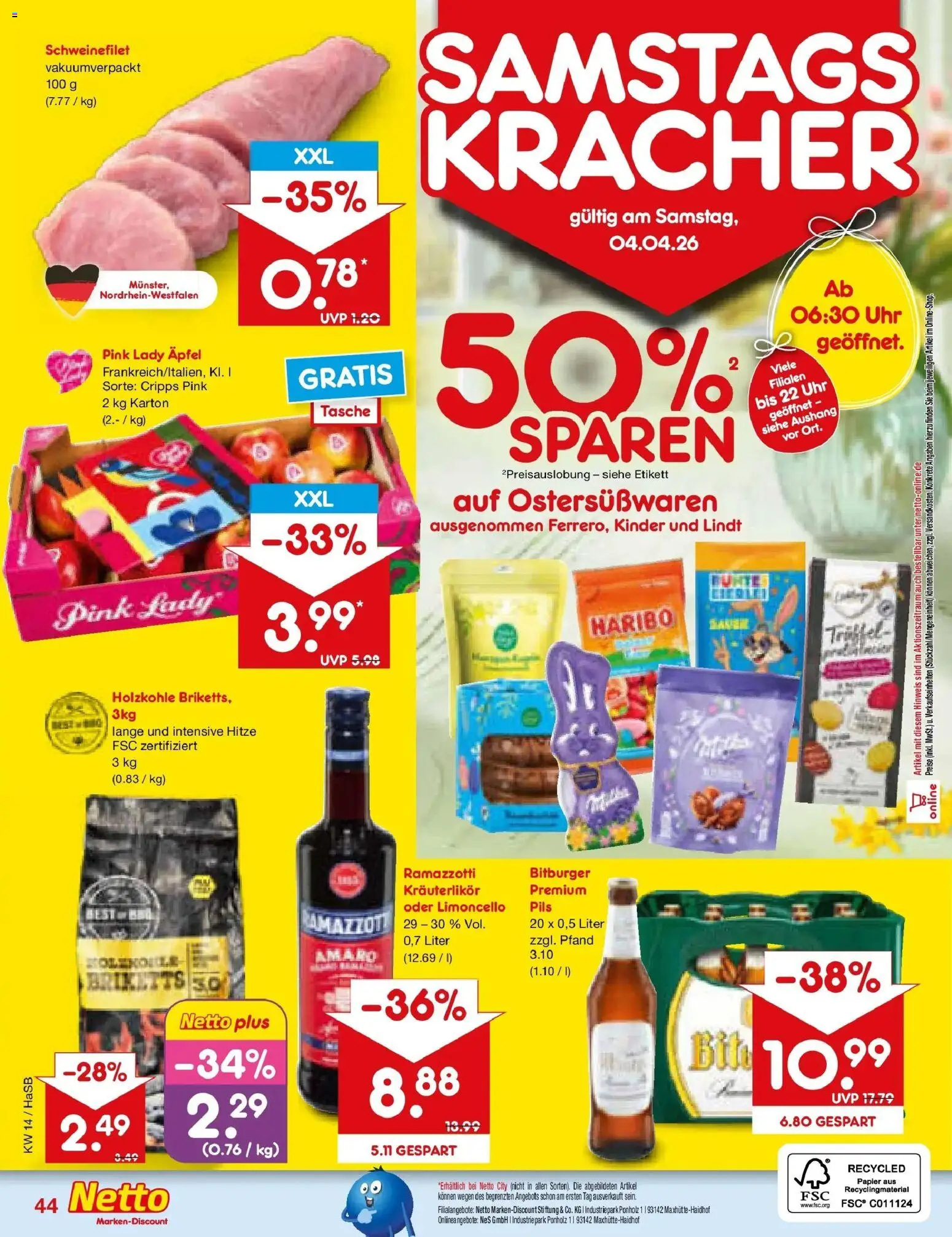 Netto Marken-Discount Prospekt Wuppertal	 – gültig ab 29.03.2026 | Seite: 58 | Produkte: Tasche, Äpfel, Lindt, Uhr